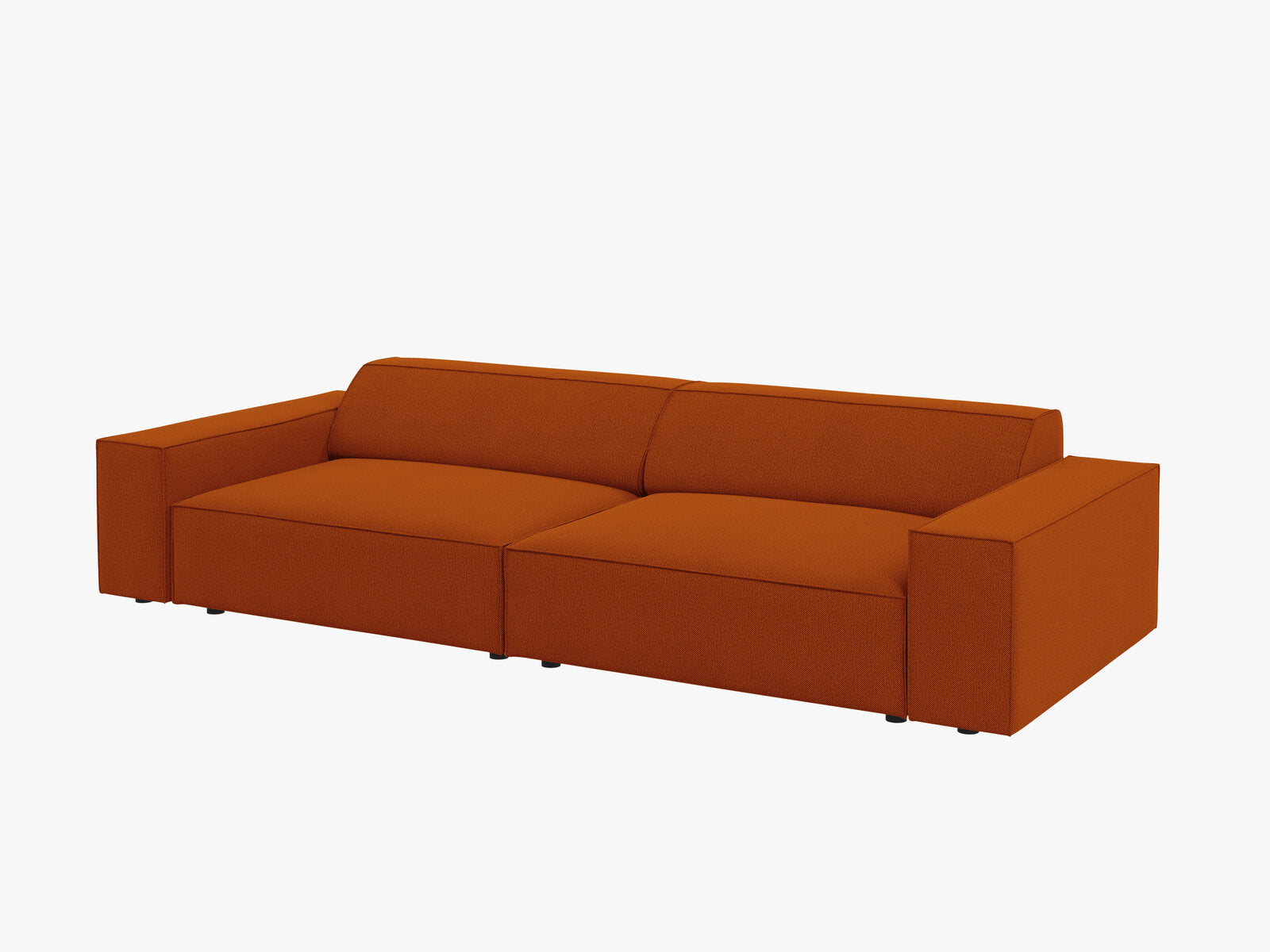 Micadoni Sofa Jodie 4-Sitzer Strukturierter Stoff Megan Terrakotta