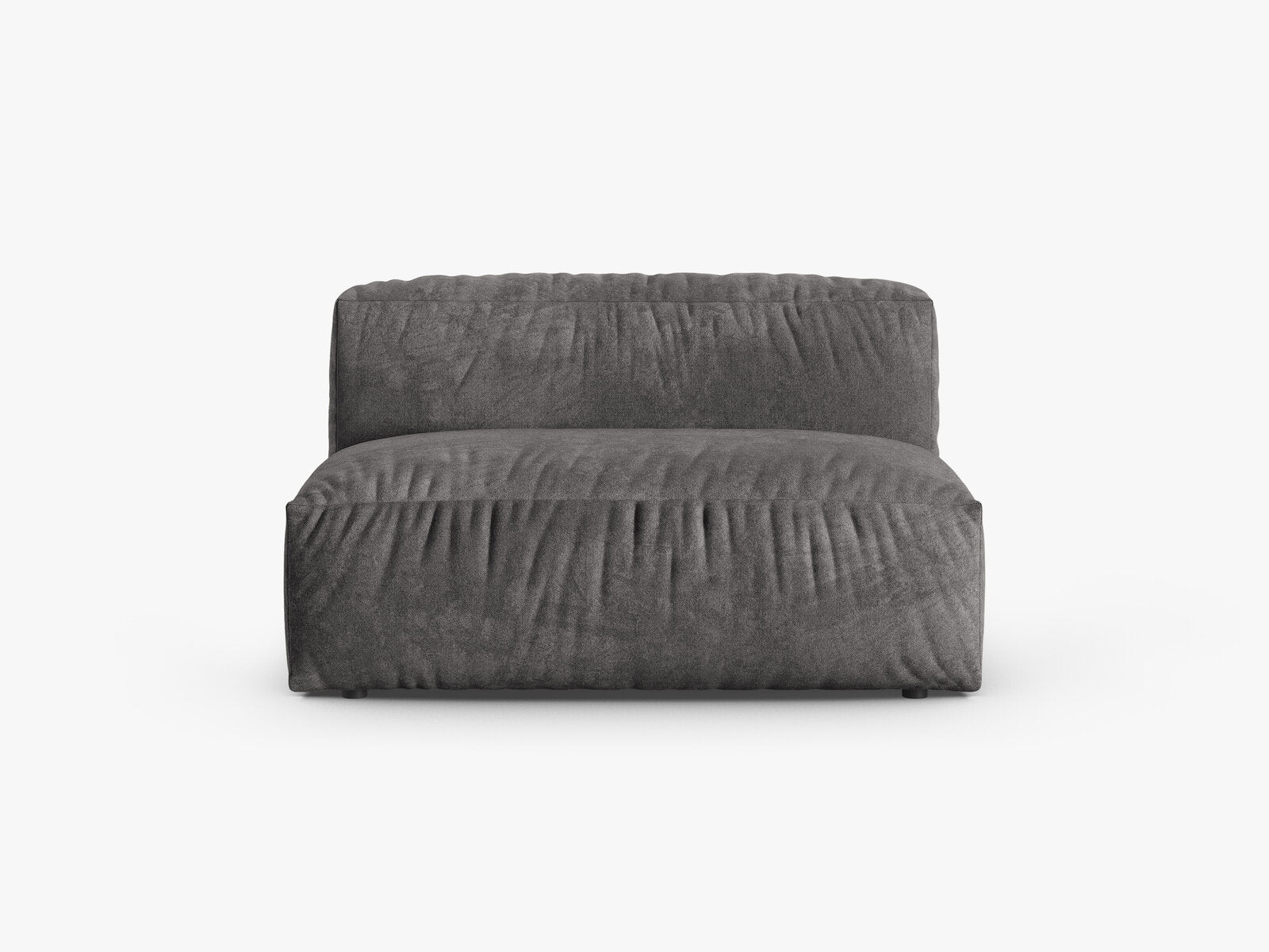 Micadoni Mittelmodul Martina 1-Sitzer Groß 90cm Sitztiefe Samt Vogue Grau