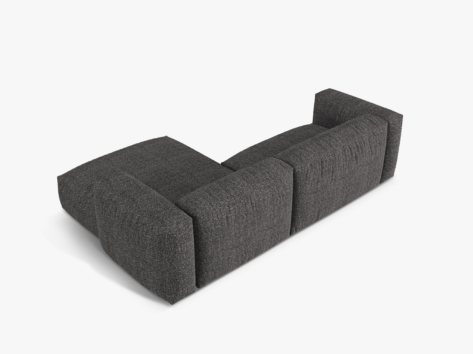 Micadoni Ecksofa Martina 2-Sitzer Rechts Boucle Monet Anthrazit