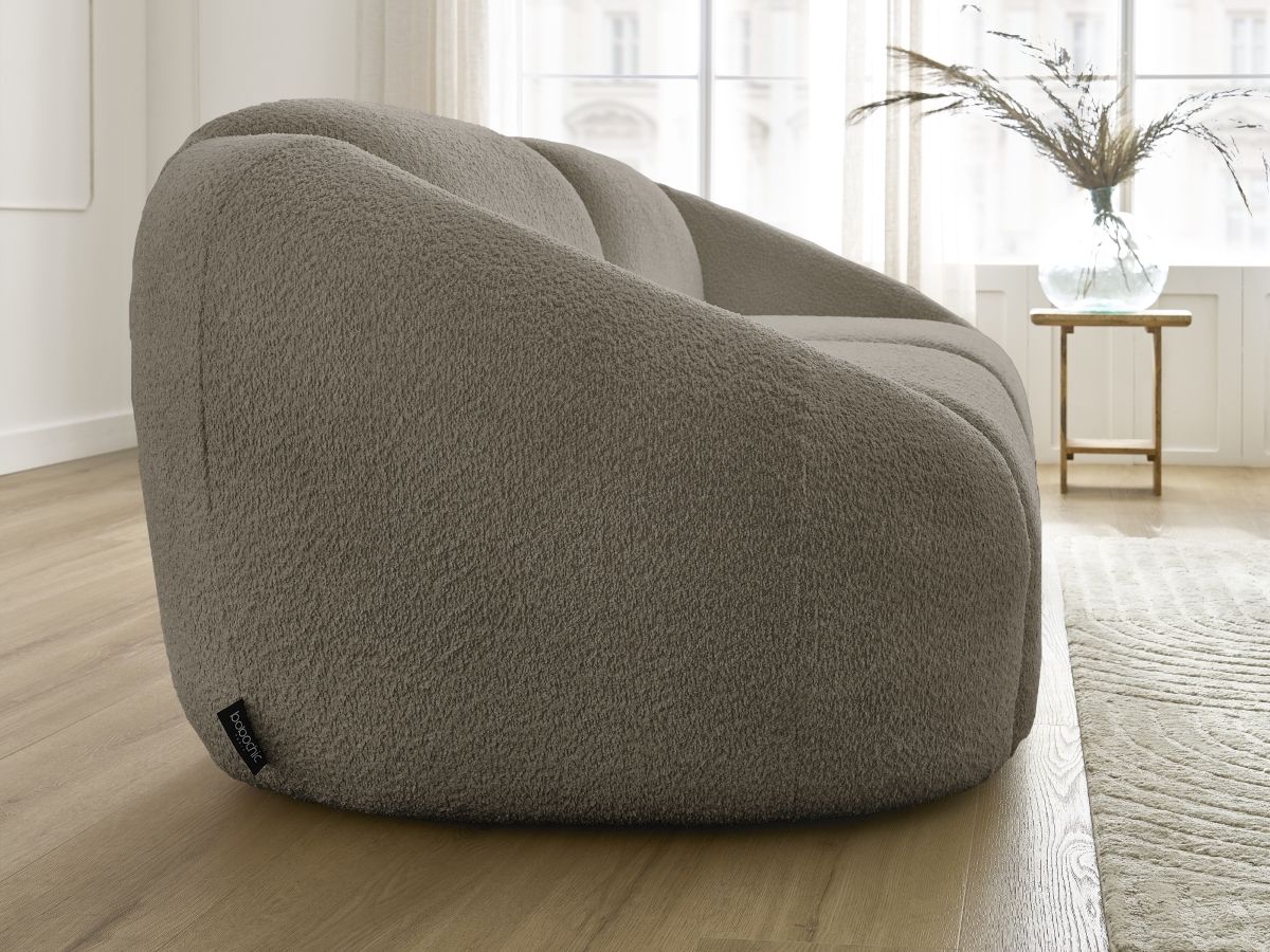 Bobochic Tina Sofa 2-Sitzer Bouclé-Stoff Taupe