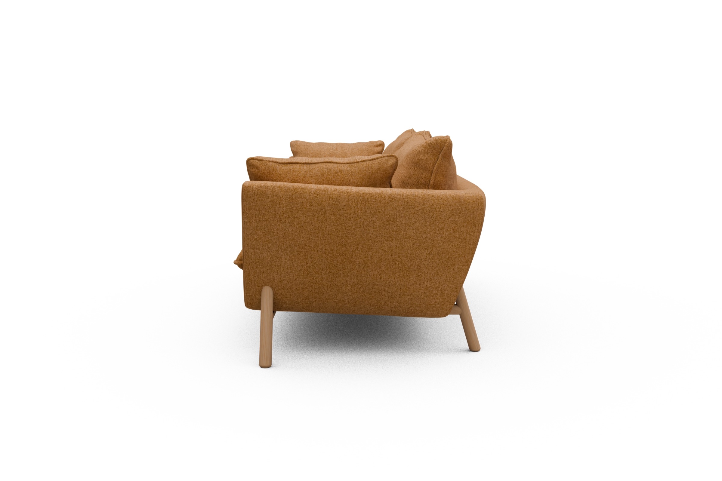 Sofa Emil PREMIUM 3-Sitzer Beinfarbe Eiche Natur Casone-Warm-Yellow