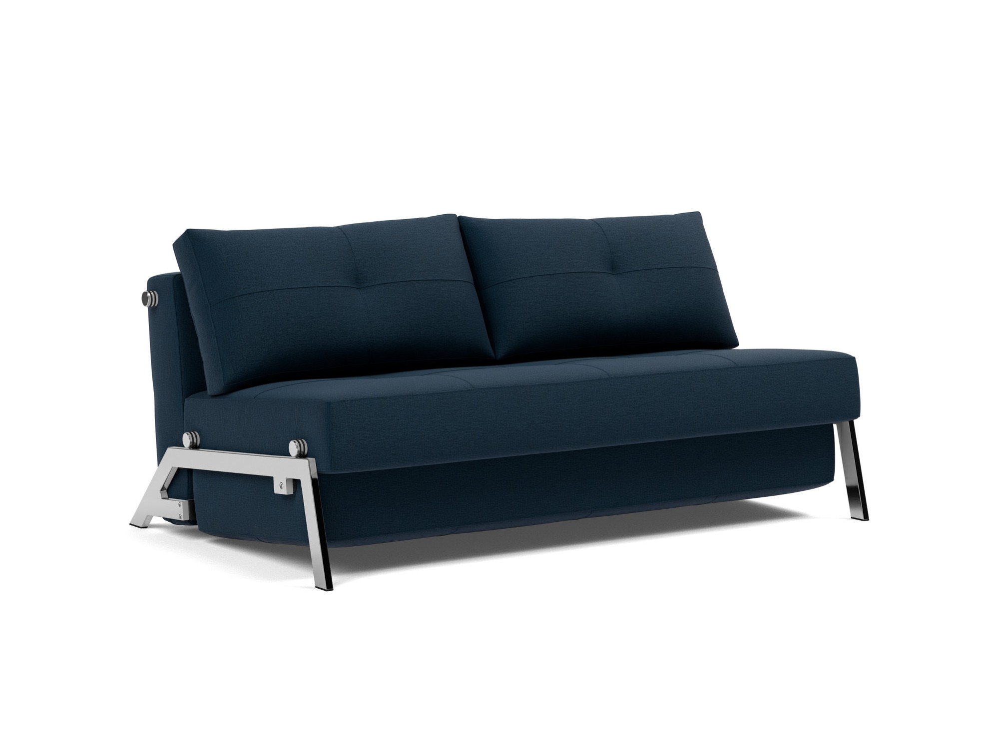 Schlafsofa Cubed 160 Flachgewebe Mixed Dance 528-Blue Beine Chrom