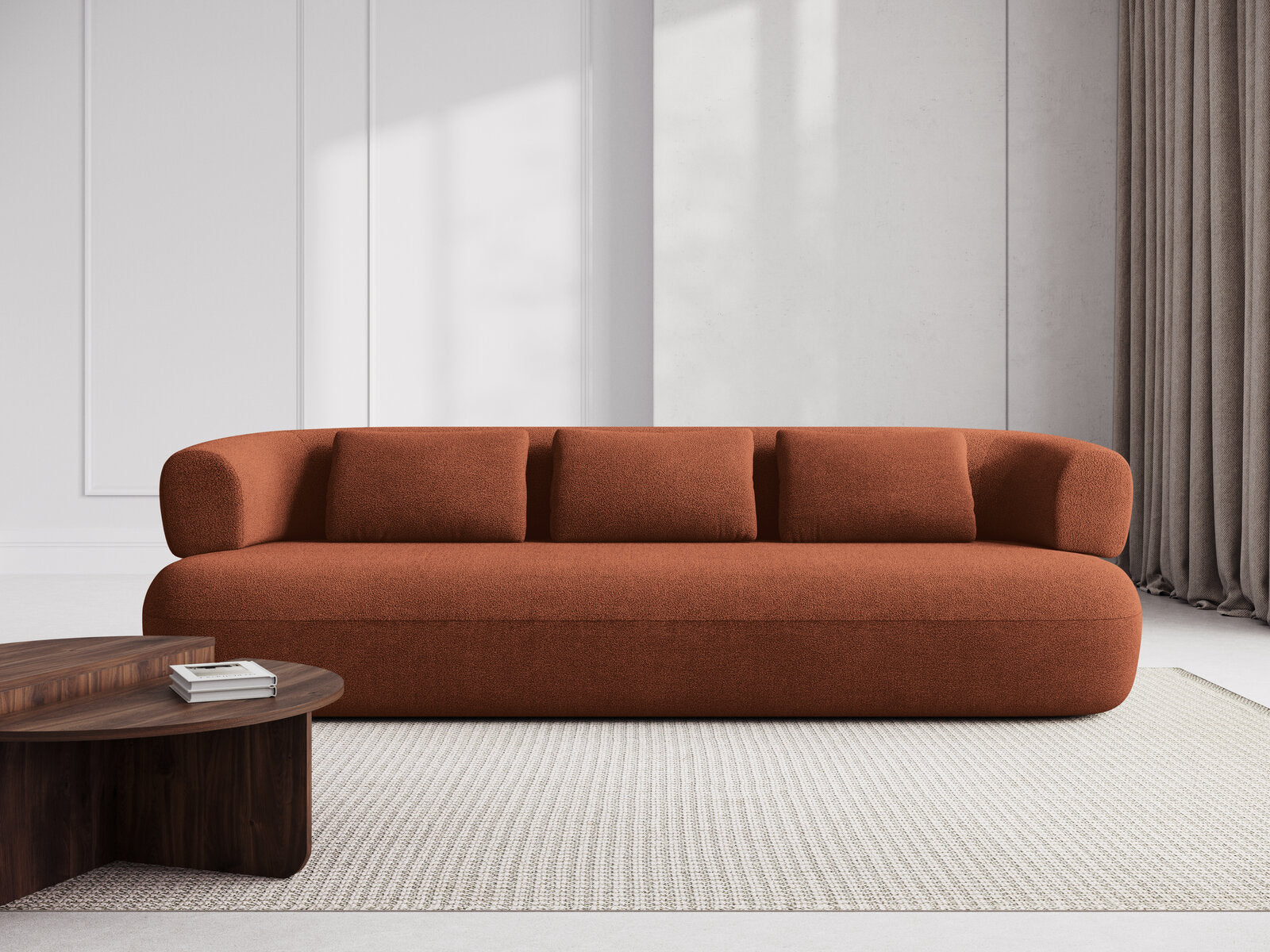 Micadoni Sofa Jenny 3-Sitzer Boucle Now or Never Ziegel
