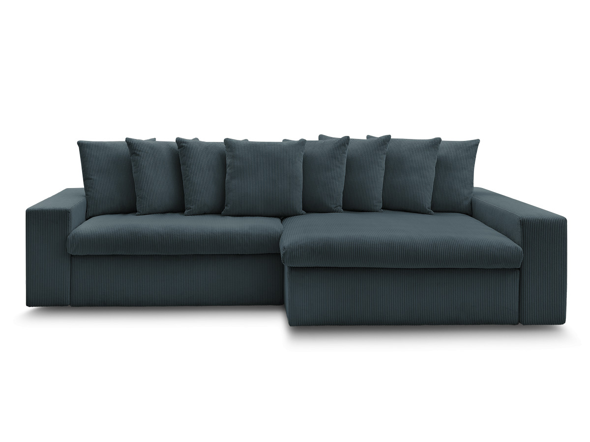 Bobochic Enore Ecksofa 330 × 157 cm Cordsamt Dunkelblau Ecke rechts