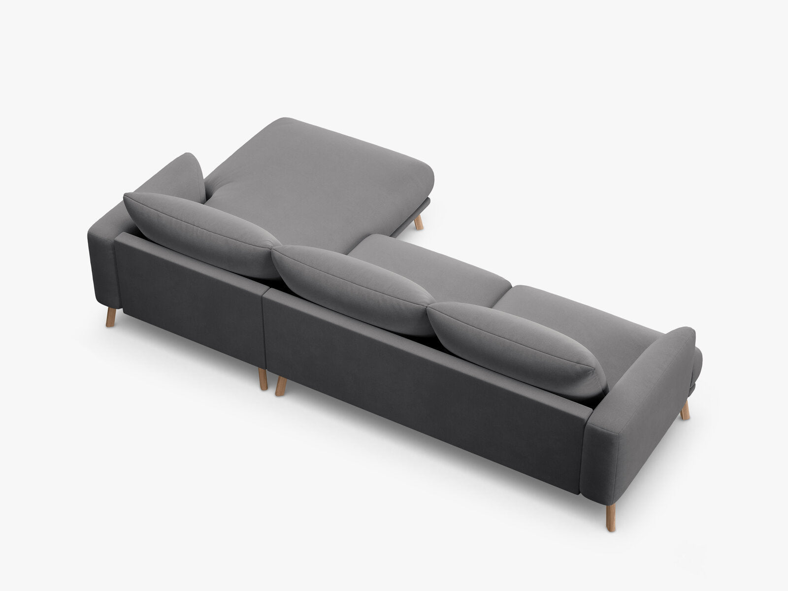 Micadoni Ecksofa Naomi 4-Sitzer Rechts Samt Salvador Grau
