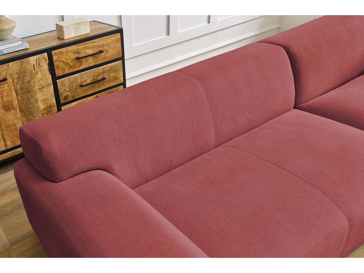 Bobochic Lavena Ecksofa 272 × 220 cm Samt Orange Ecke rechts
