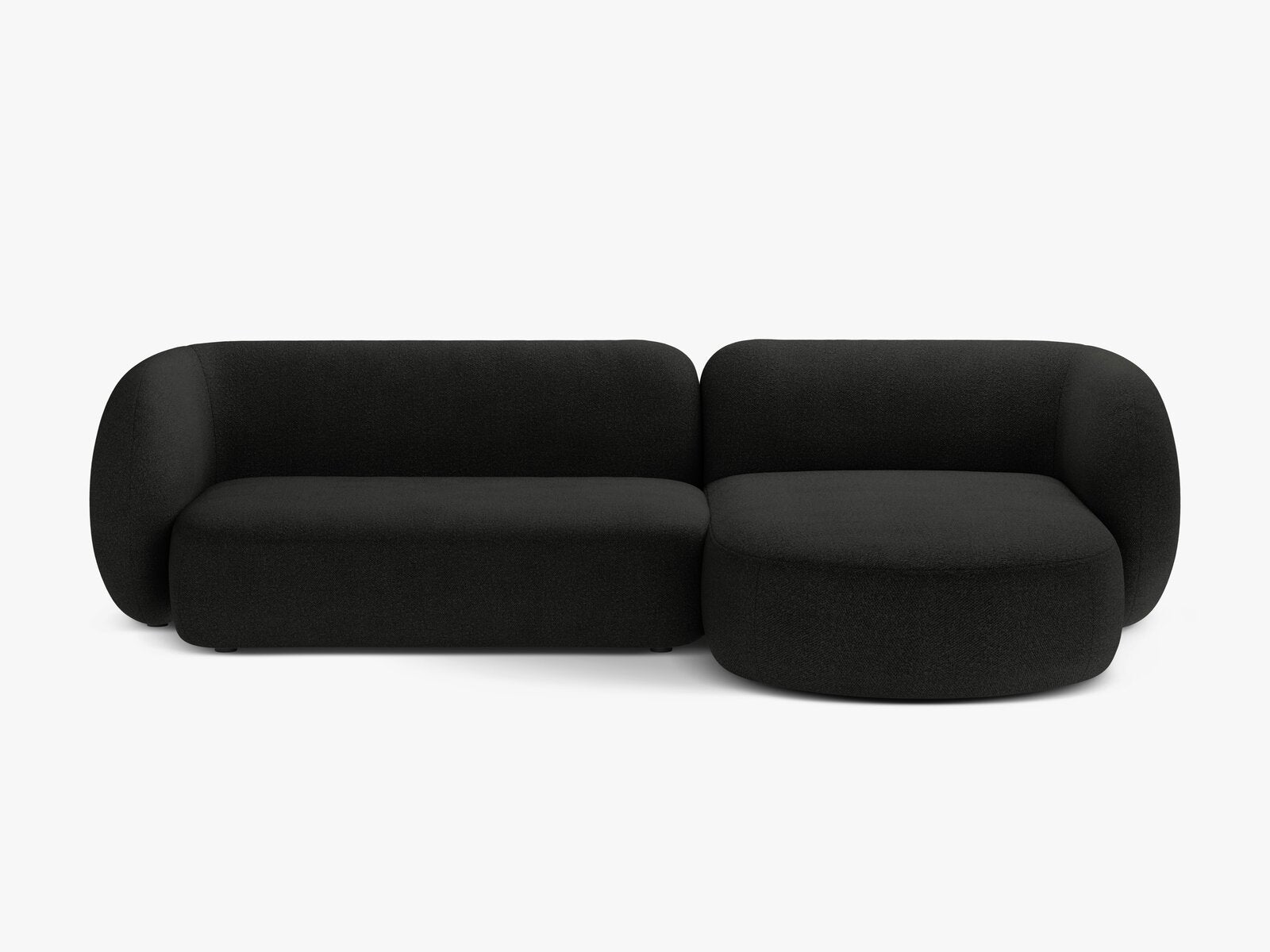 Micadoni Ecksofa Kate 3-Sitzer Rechts Boucle Schwarz