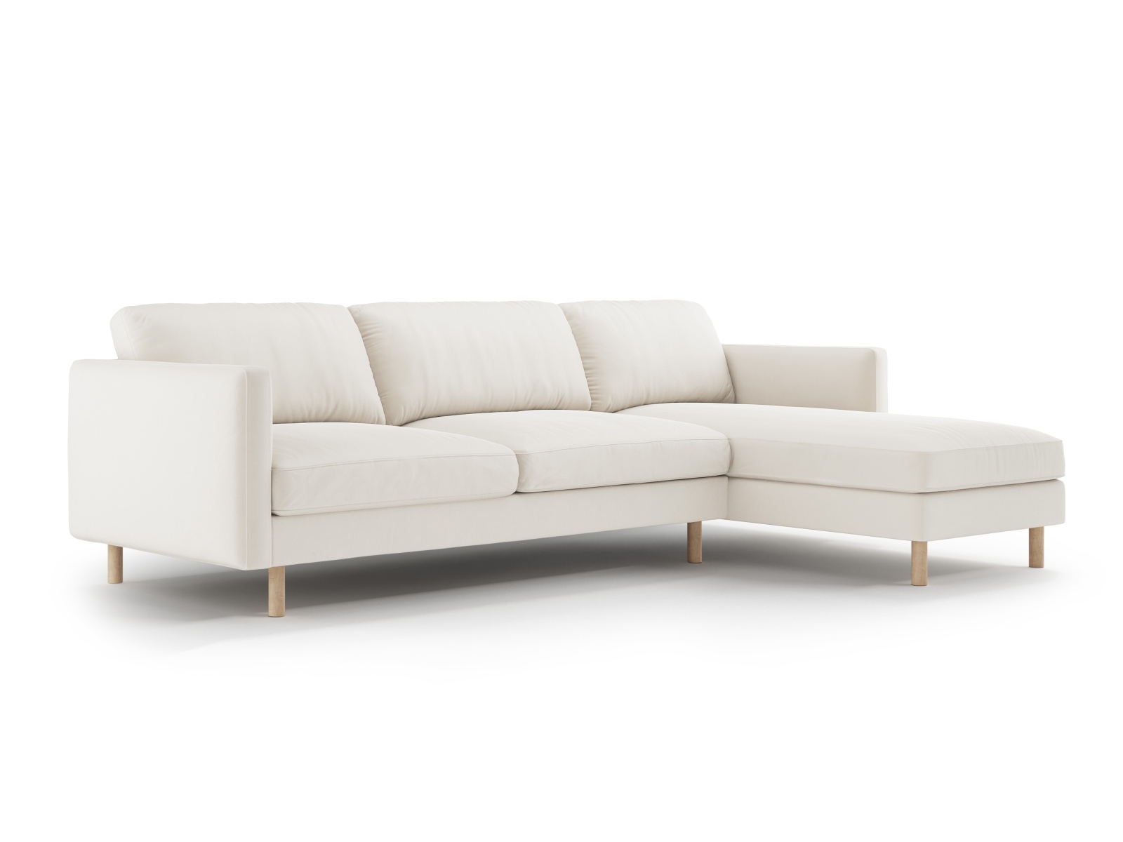 Micadoni Ecksofa Eden 4-Sitzer Rechts Samt Beige