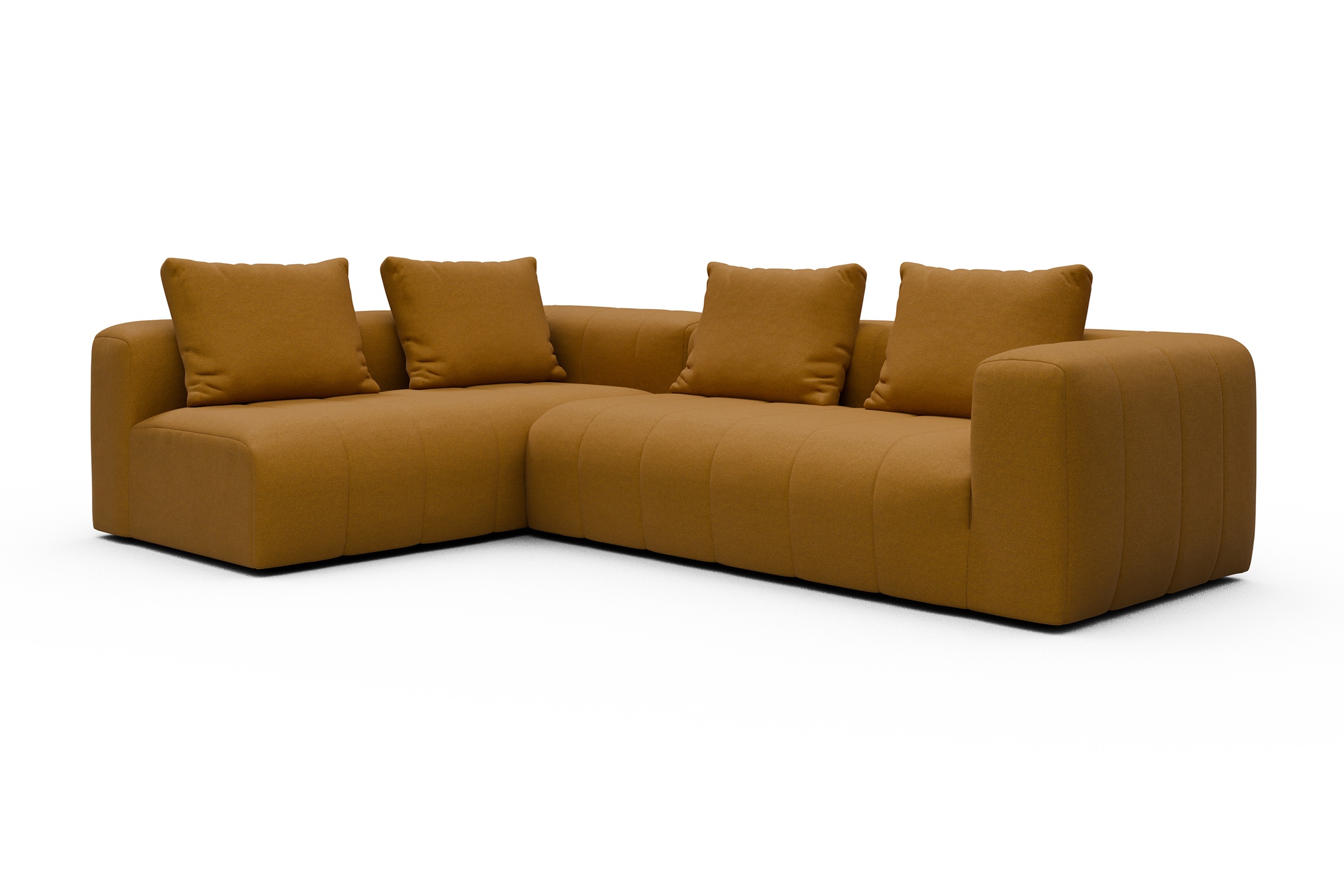Ecksofa Hugo 2x 2,5-Sitzer Armlehne rechts Satya-Ocre