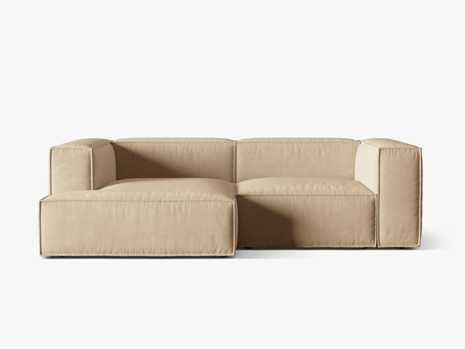 Micadoni Ecksofa Nuria 3-Sitzer Links Samt Nude