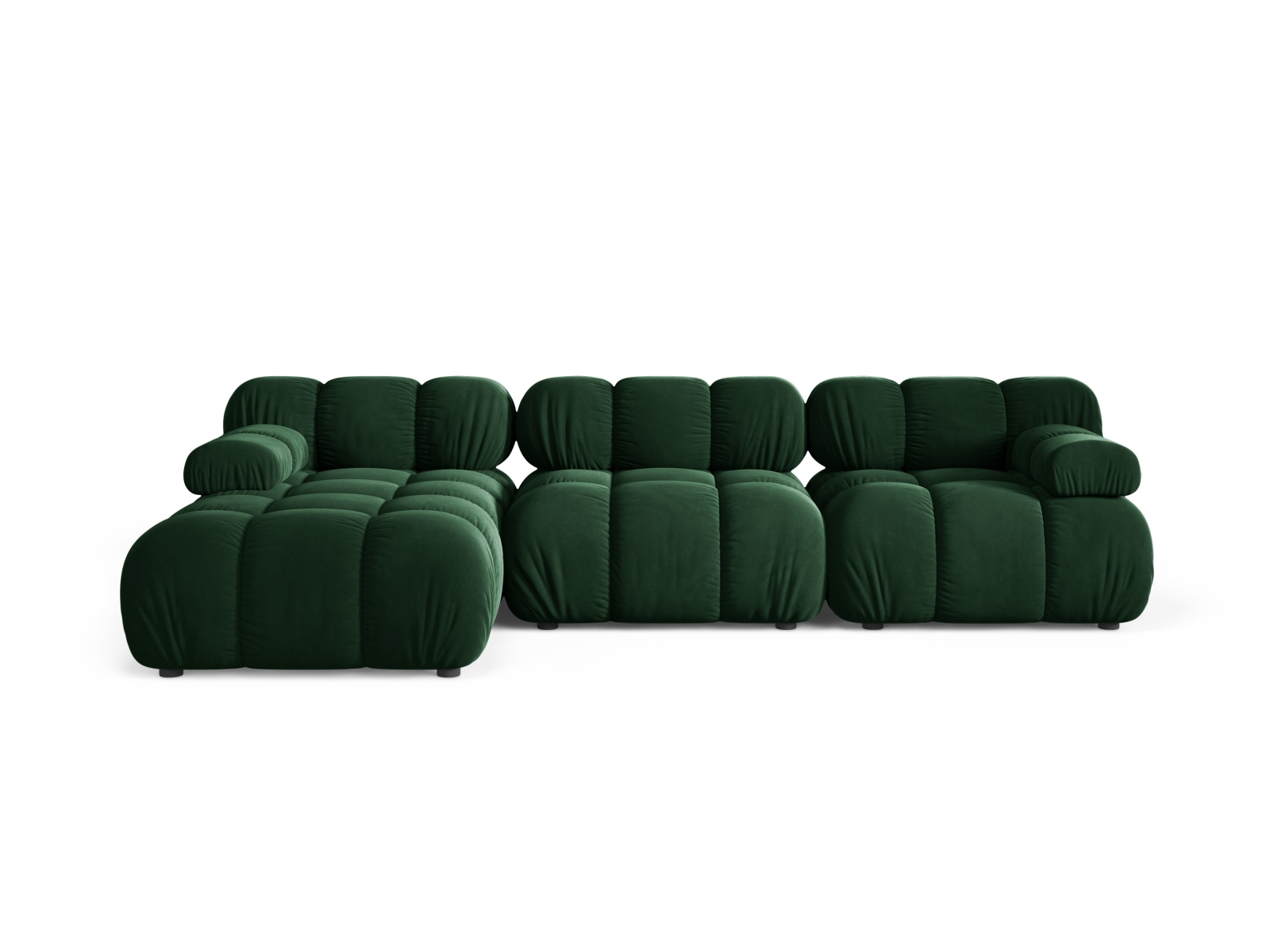 Micadoni Modulares Ecksofa Bellis 4-Sitzer Links Samt Bluvel Flaschengrün