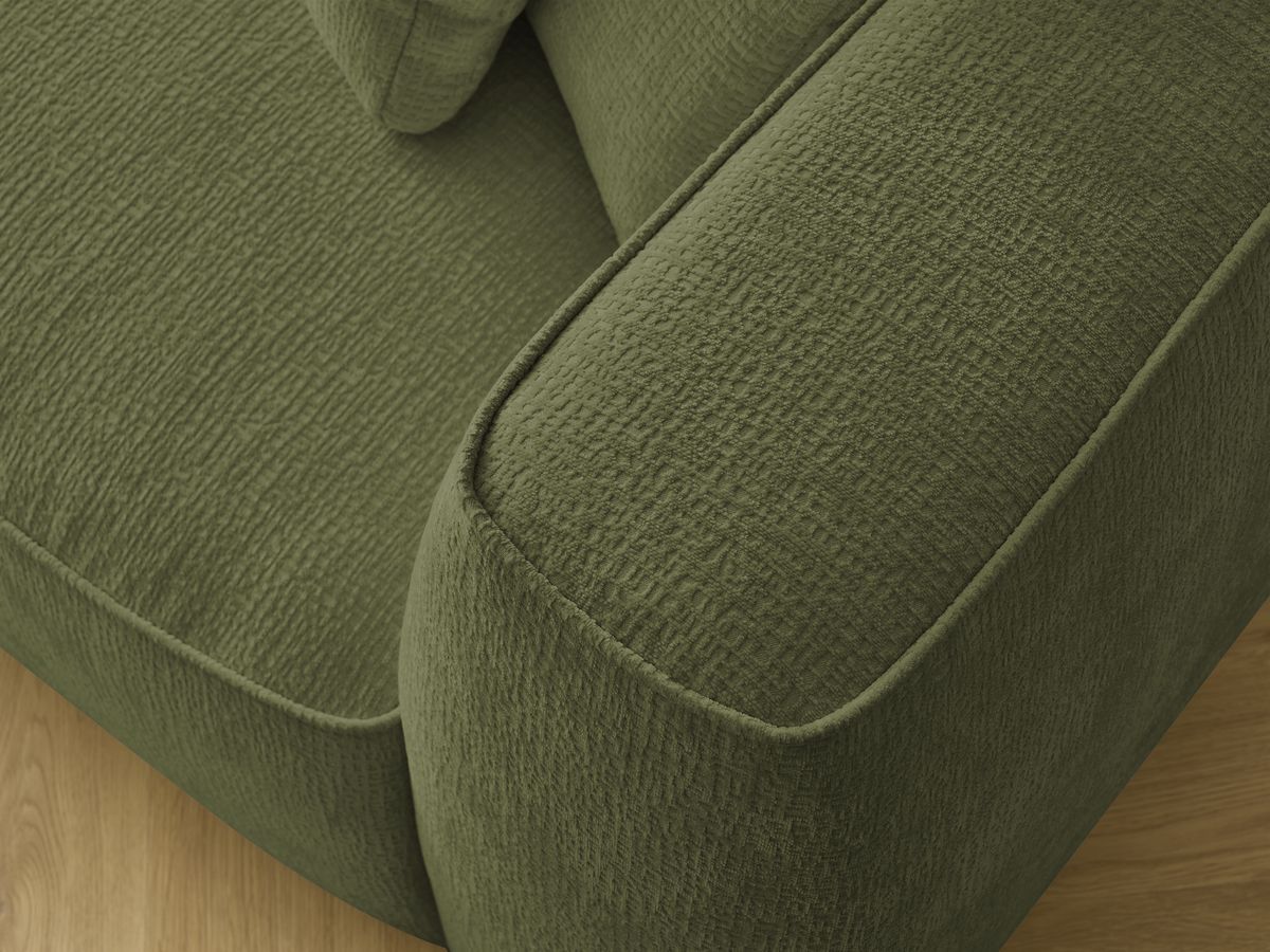 Bobochic Leopold Sofa 3-Sitzer Strukturstoff Dunkelgrün Armlehne rechts
