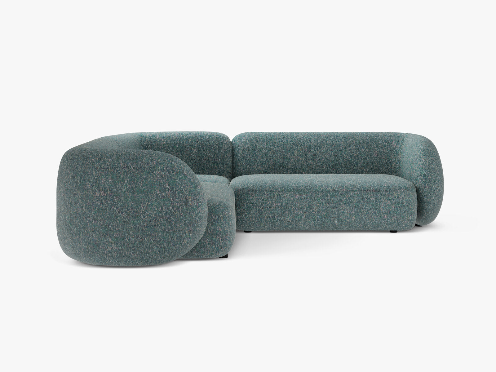 Micadoni Ecksofa Kate 5-Sitzer Strukturierter Stoff Blau Melange
