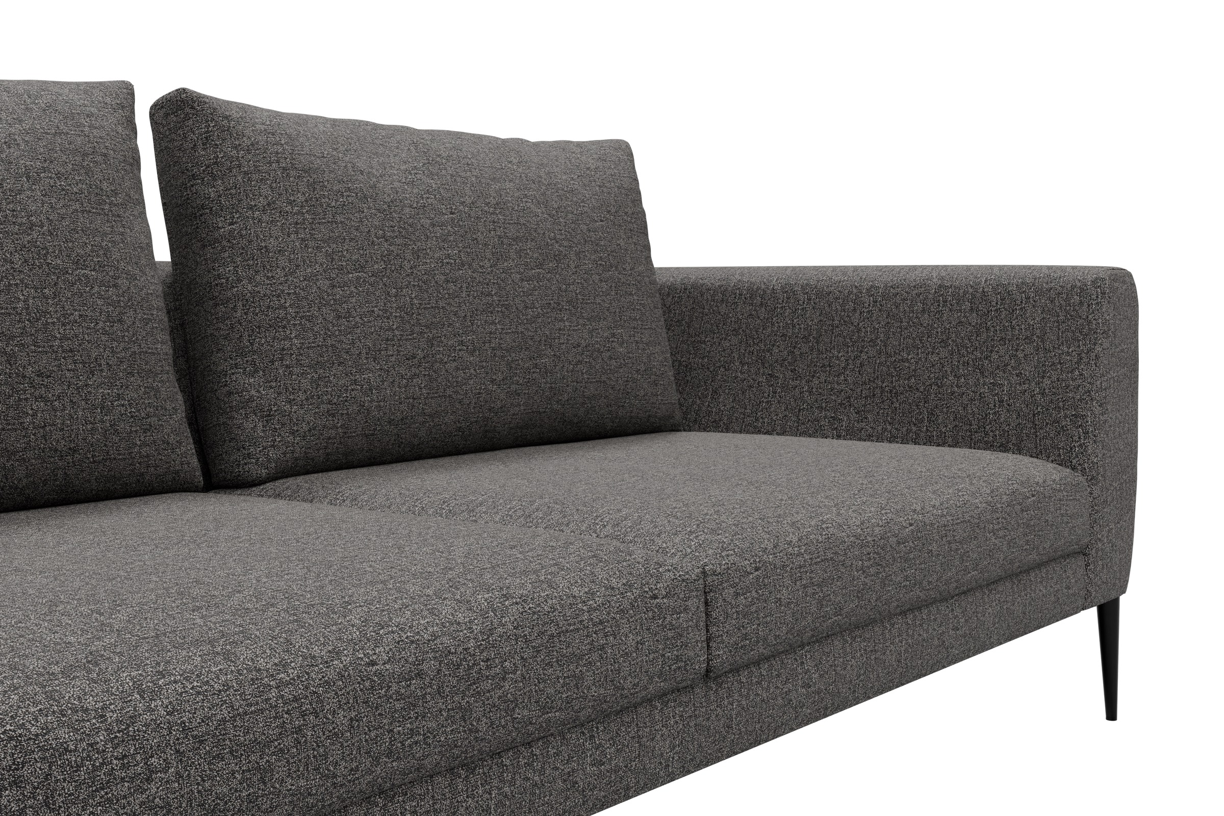 Ecksofa Paul Relax-Ecke rechts mit 3-Sitzer Carreno-Salt-and-Pepper