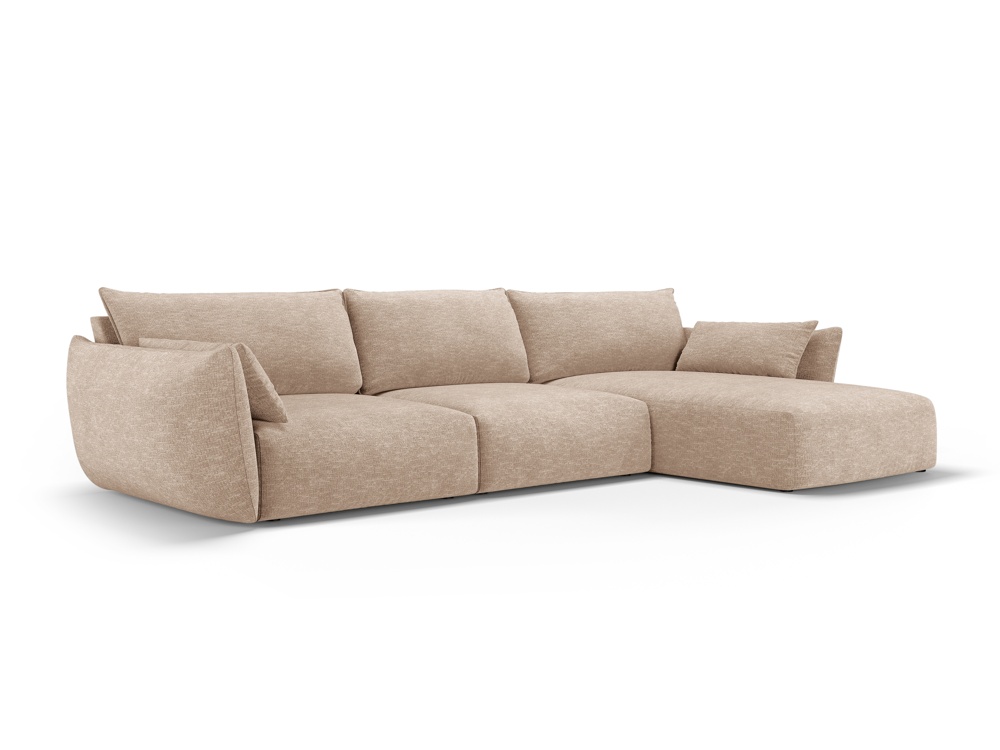 Cosmopolitan Design Ecksofa Matera 4-Sitzer Chenille Eden Dunkelbeige Rechts