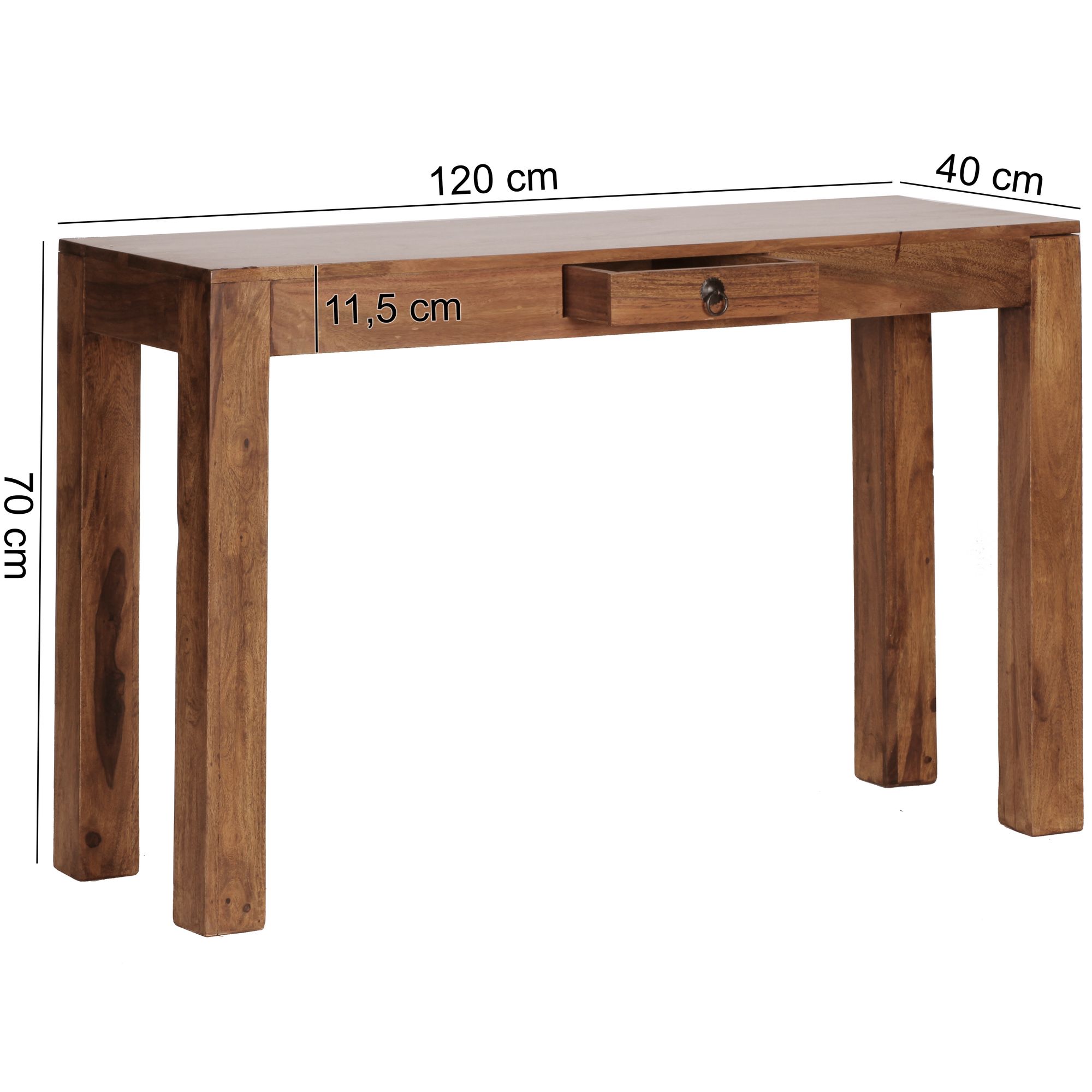Konsolentisch Aalvik Massivholz Dunkelbraun 120 × 40 × 70 cm