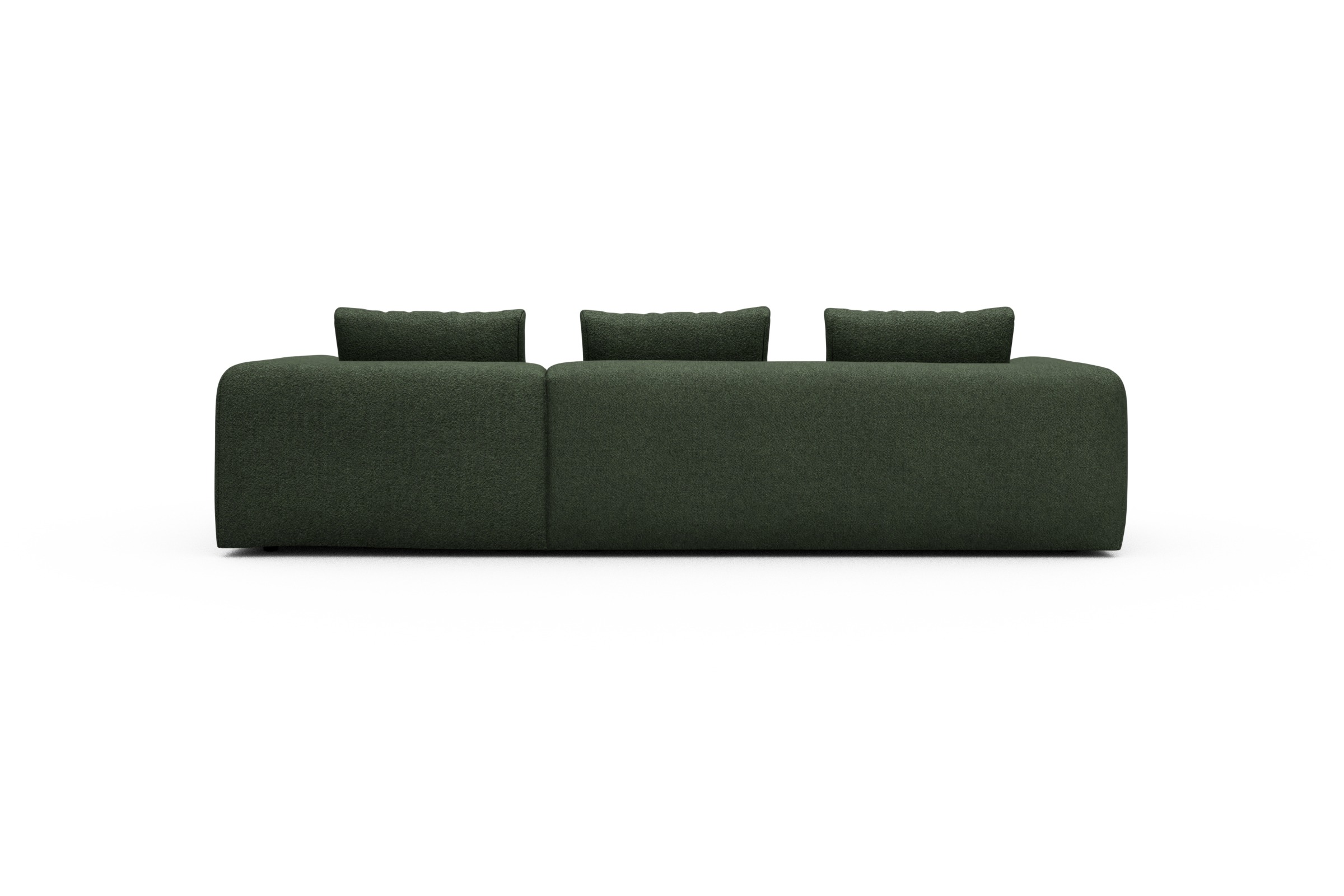 Ecksofa Fred Chaiselongue rechts mit 2,5-Sitzer Vanora-Deep-Green