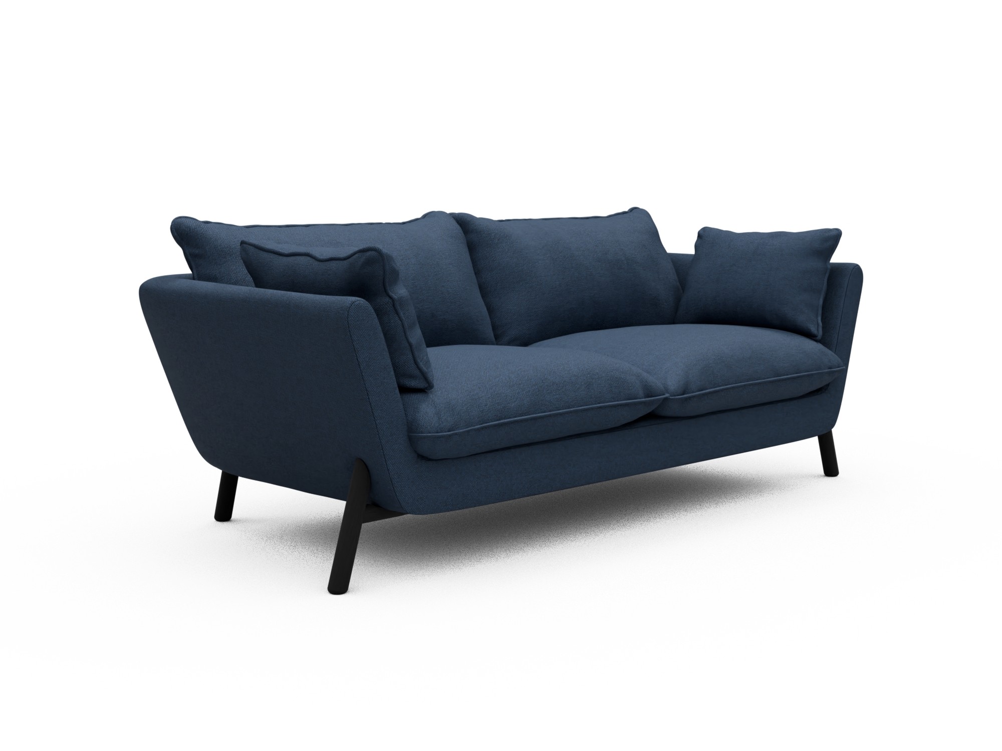 Skandi Home Sofa Emil Soft 2-Sitzer Beinfarbe Eiche Schwarz Weda-Blue moebelfaktor