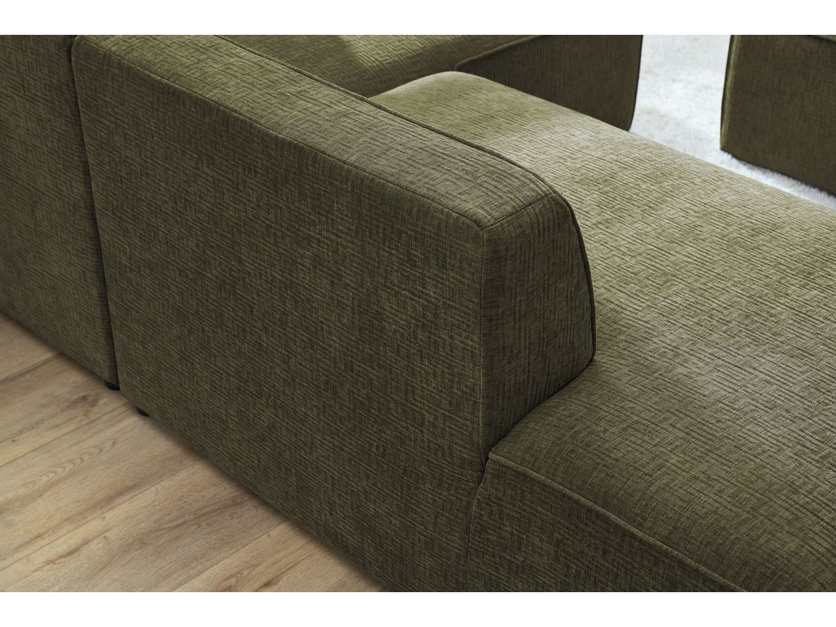 Bobochic Megeve Ecksofa Strukturstoff Grün Ecke rechts