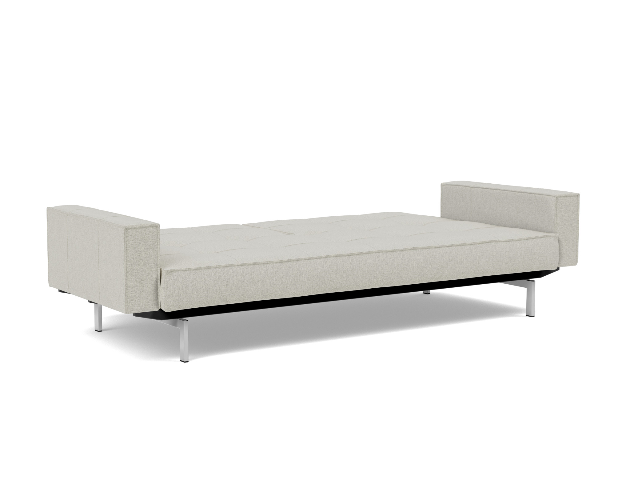 Schlafsofa Splitback mit Armlehnen Flachgewebe Mixed Dance 527-Natural Beine Chrom