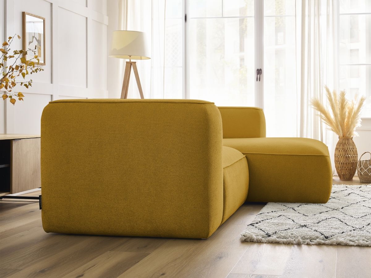 Bobochic Zephyr Ecksofa 260 × 165 cm Strukturstoff Gelb Ecke rechts
