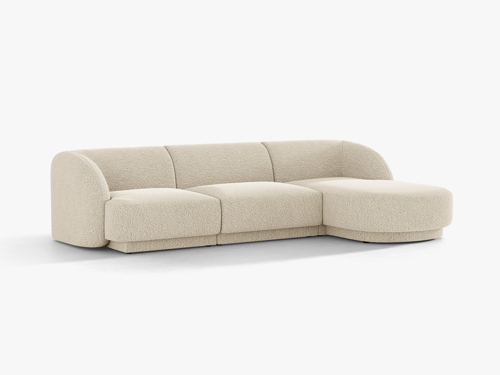 Micadoni Ecksofa Miley 4-Sitzer Rechts Boucle Baloo Beige