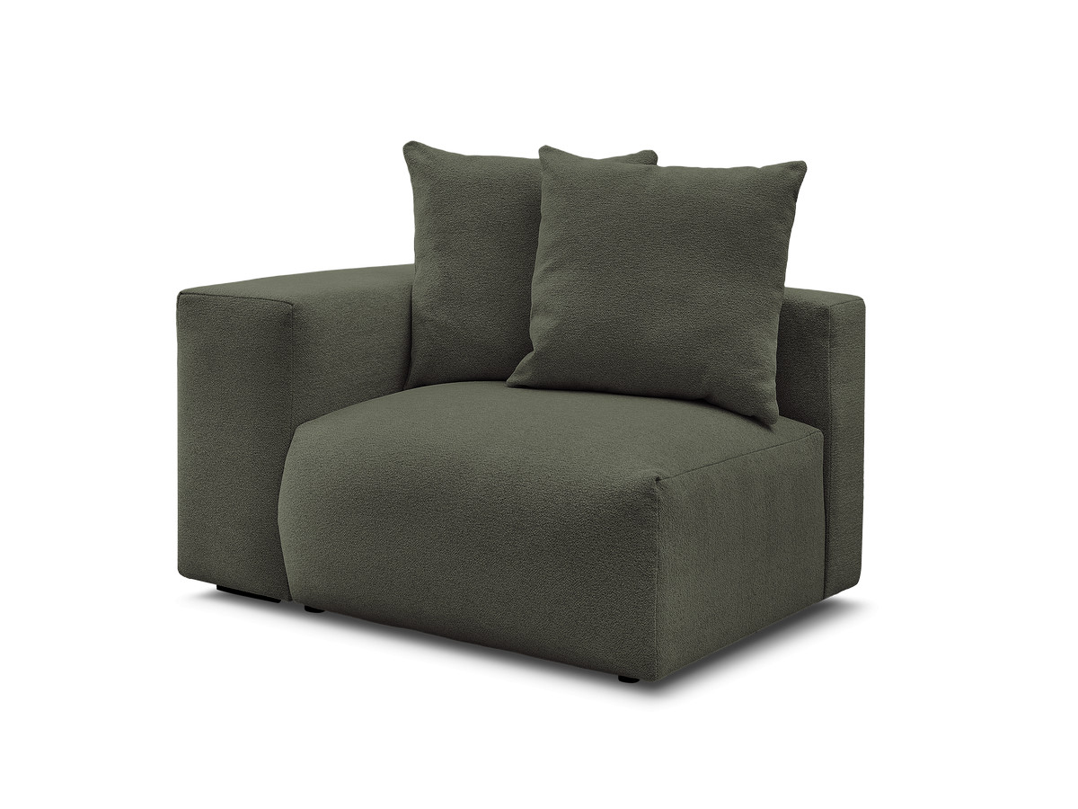 Bobochic Voltaire Sofamodul 1-Sitzer 130 × 100 cm Melange-Stoff Grün Ecke links
