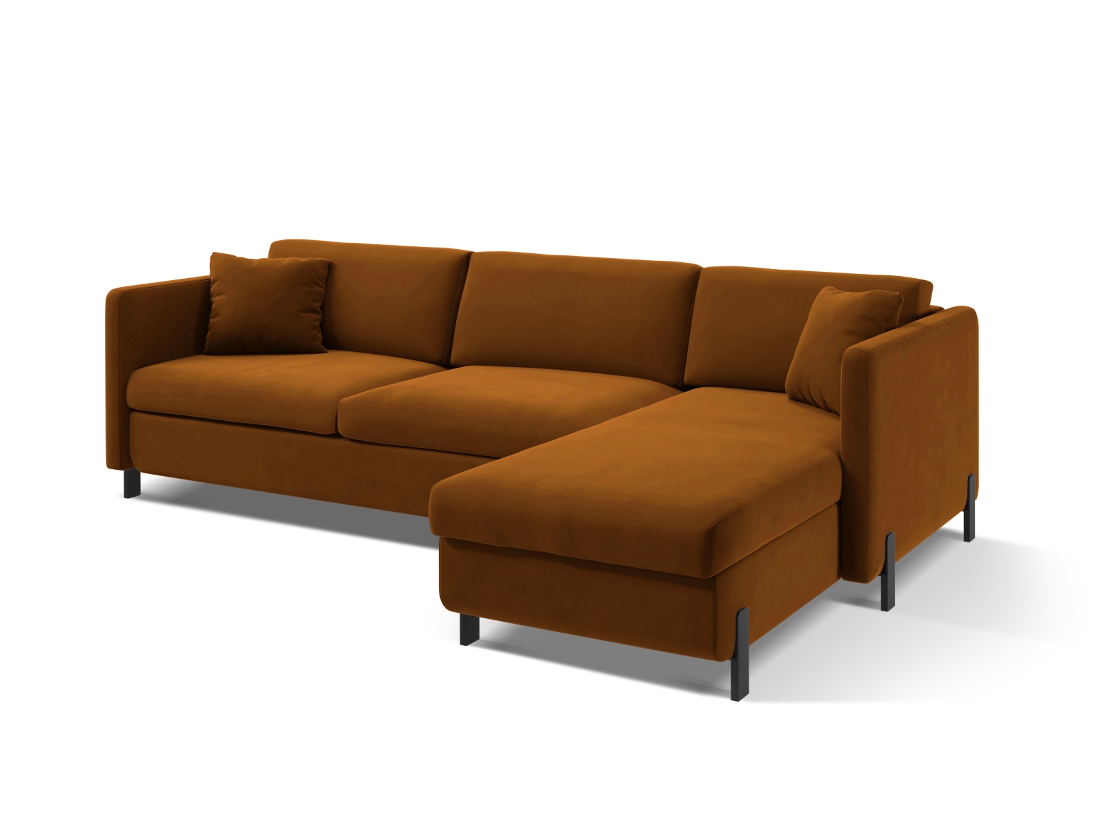 Micadoni Schlaf-Ecksofa Gloria 4-Sitzer Rechts Samt Braun 205x140