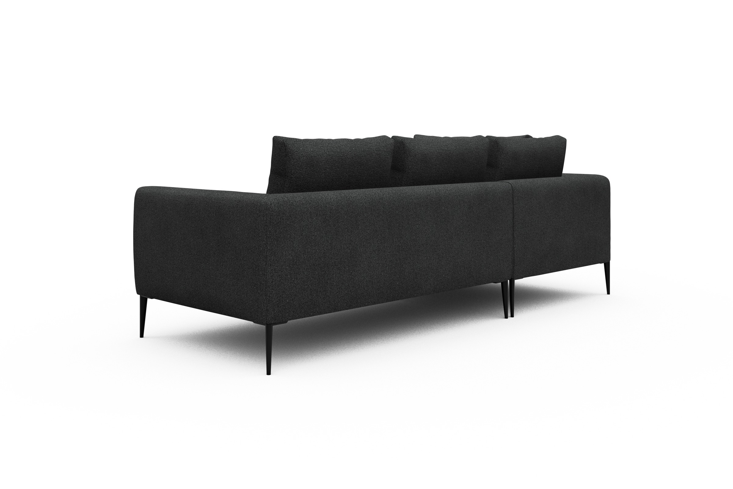 Ecksofa Paul Relax-Ecke links mit 2-Sitzer Boucle-Charcoal