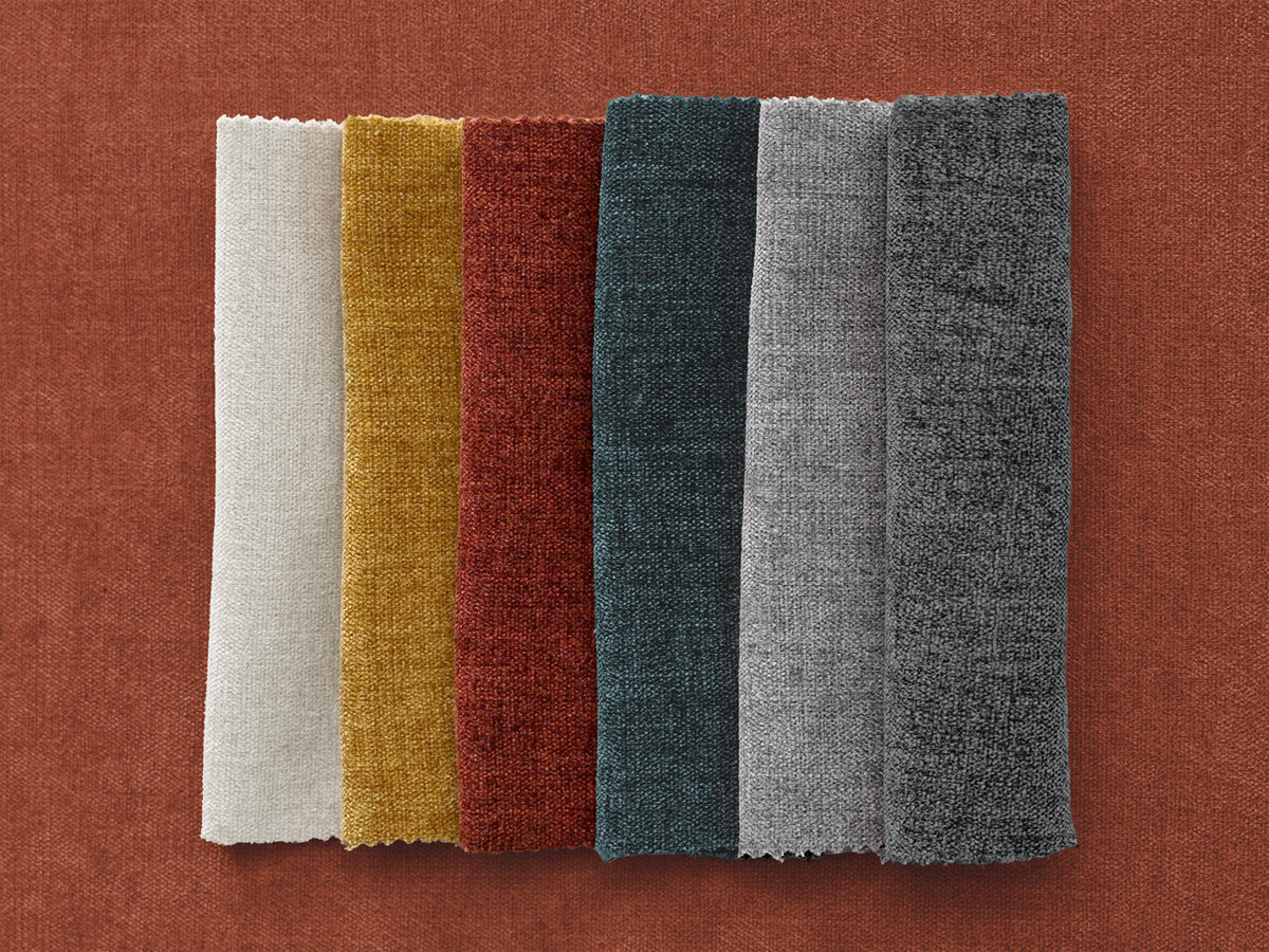 Bobochic Enore Ecksofa 330 × 100 cm Stoff Rot Ecke rechts