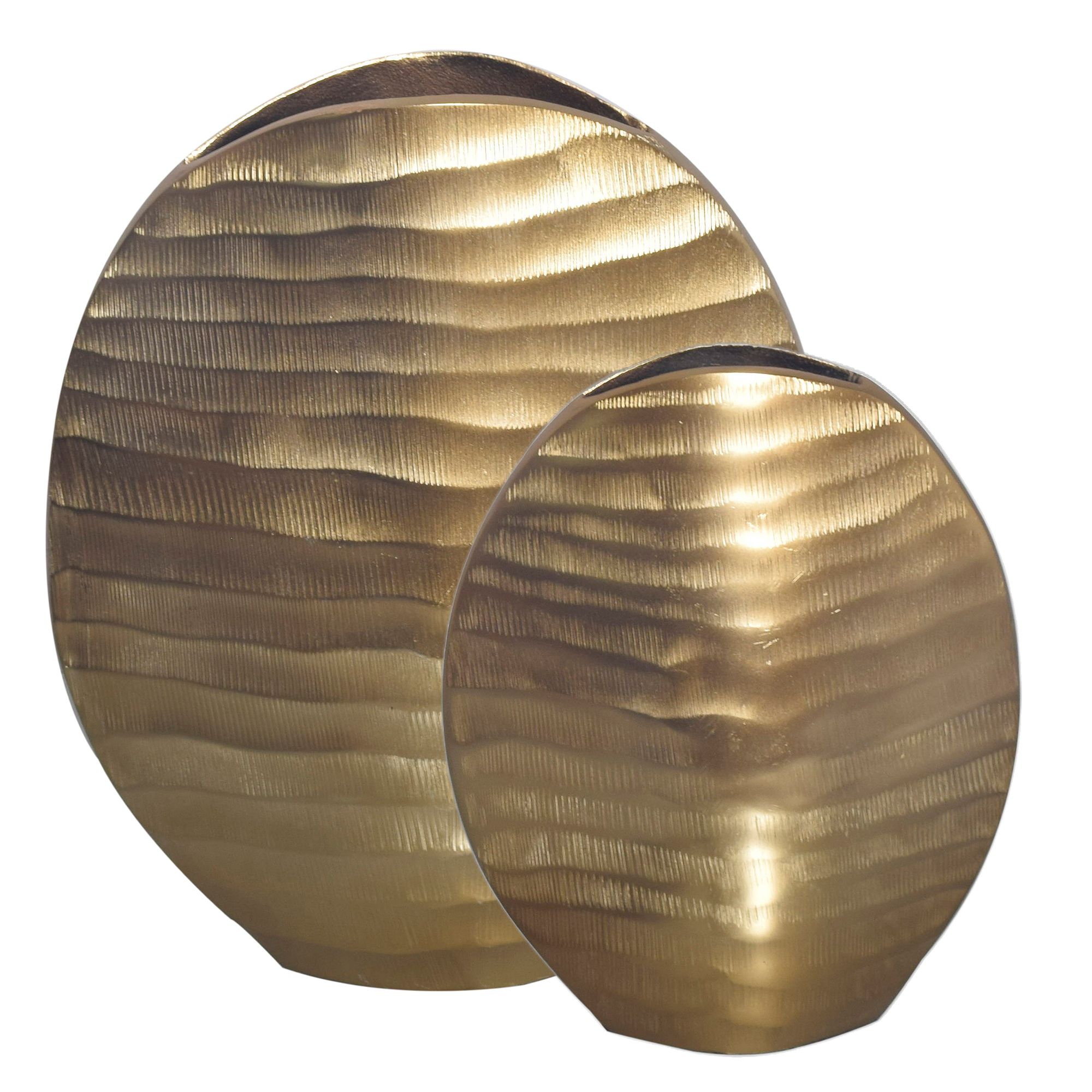 Tischvase Saltnes Aluminium Gold Ø 26 × H 31 cm