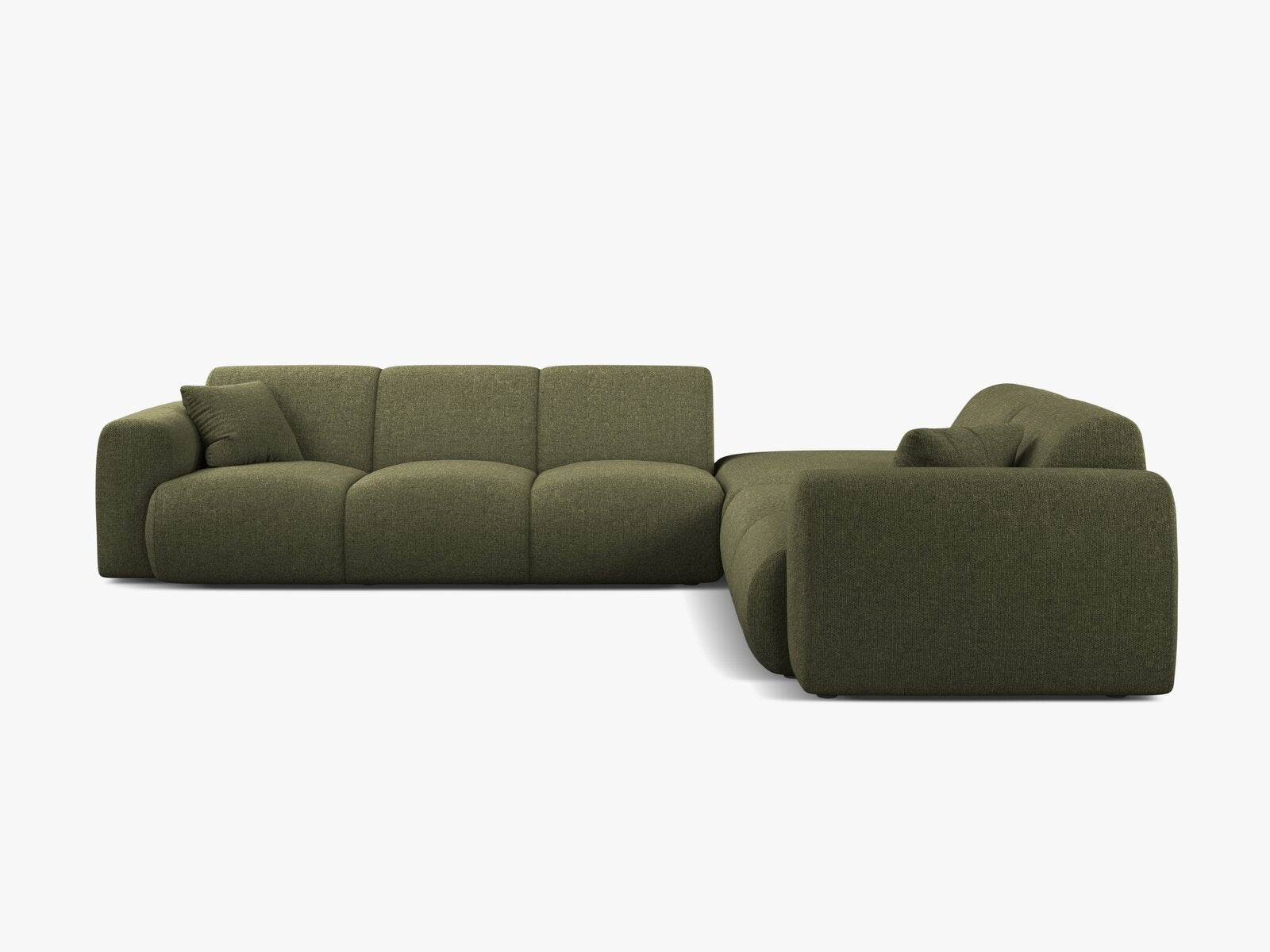 Micadoni Ecksofa Molino 6-Sitzer Rechts Chenille Eden Grün