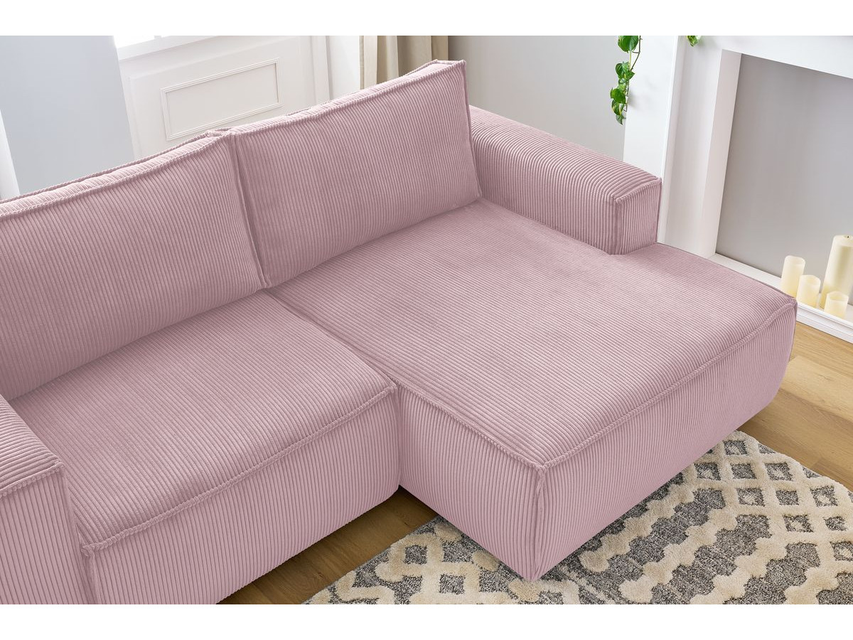 Bobochic Nihad Ecksofa Cordsamt Violett Ecke rechts
