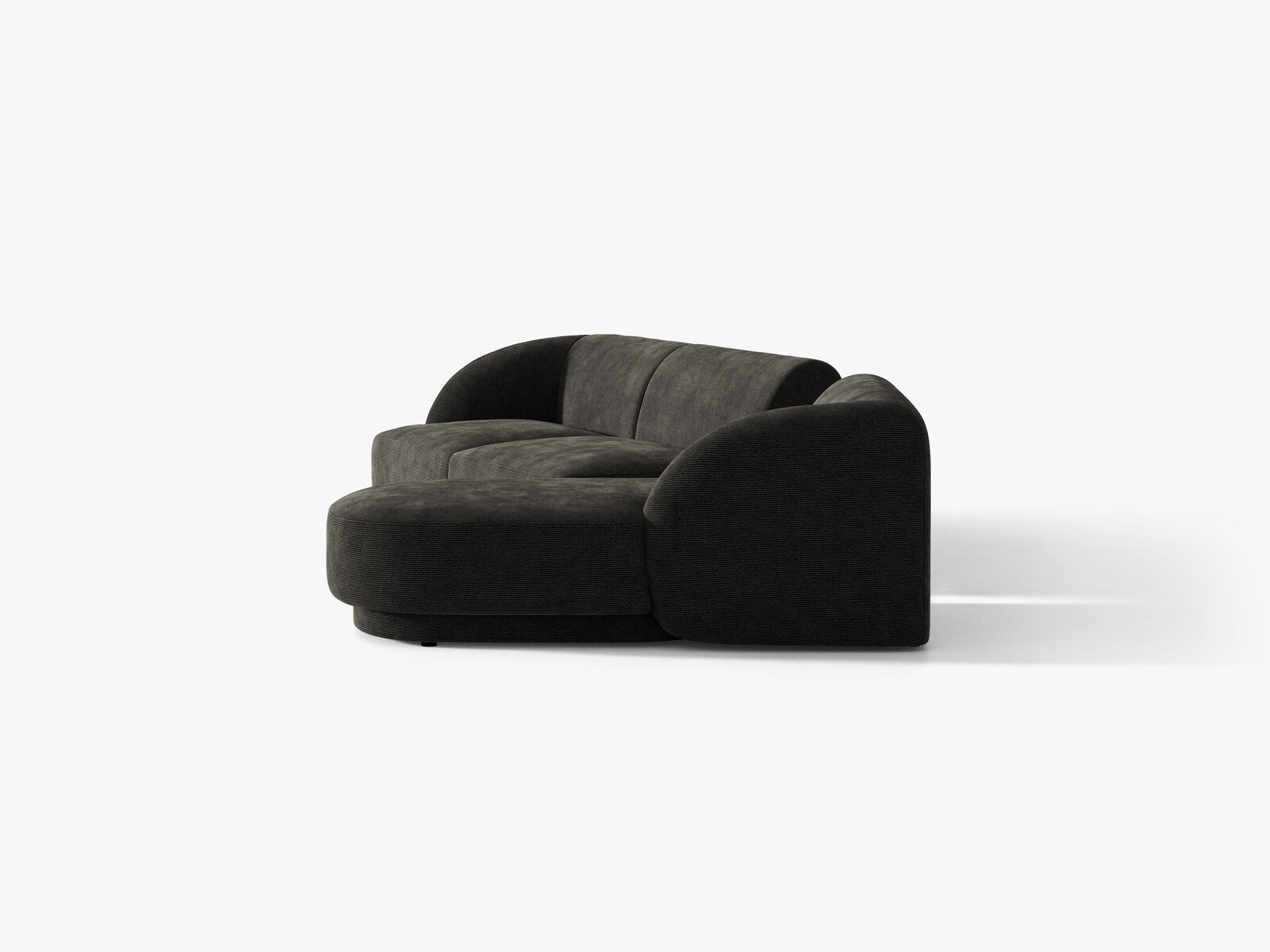 Micadoni Modulares Sofa Miley mit Recamiere 3-Sitzer Rechts Chenille Eden Anthrazit