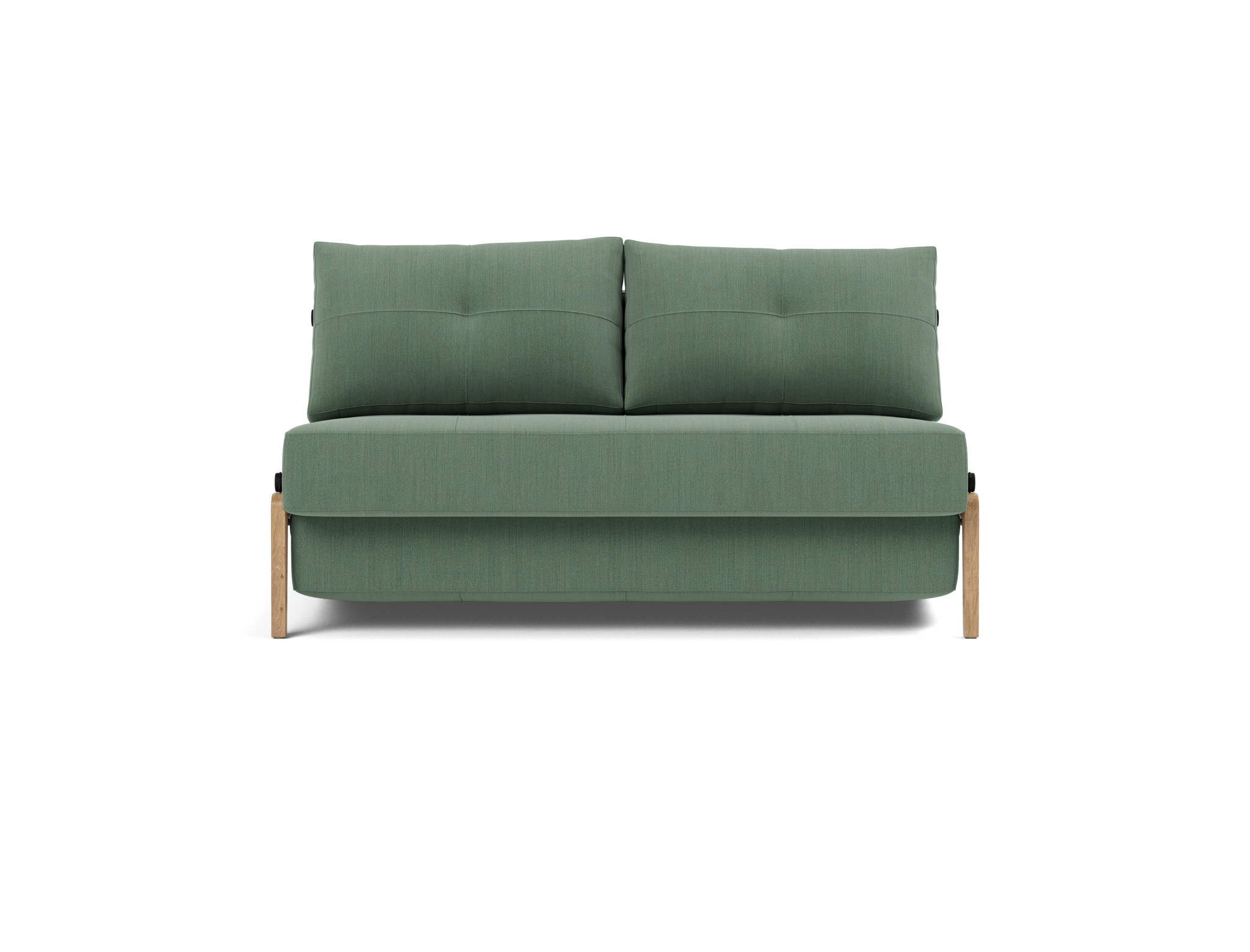 Schlafsofa Cubed 140 Flachgewebe Elegance 518-Green Beine Eiche