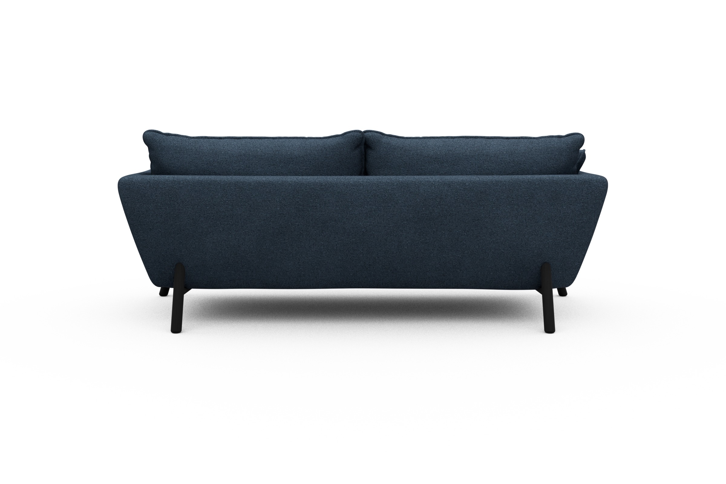 Sofa Emil PREMIUM 3-Sitzer Beinfarbe Eiche Schwarz Boucle-Blue