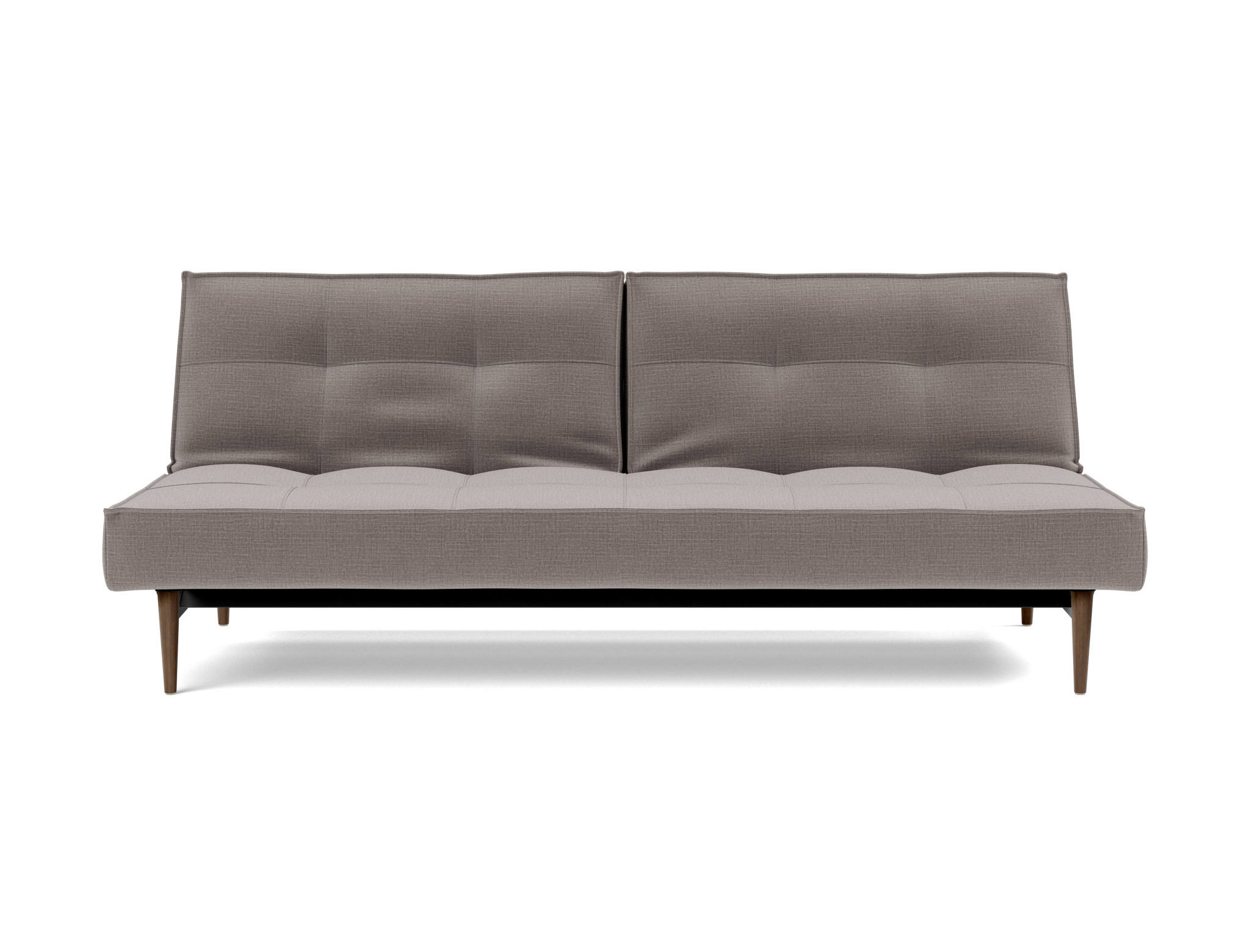 Schlafsofa Splitback Chenille Esina 418-Truffle Beine Styletto Eiche dunkel