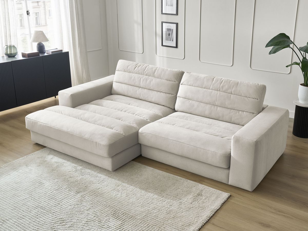 Bobochic Sierra Ecksofa Samt Beige Ecke links