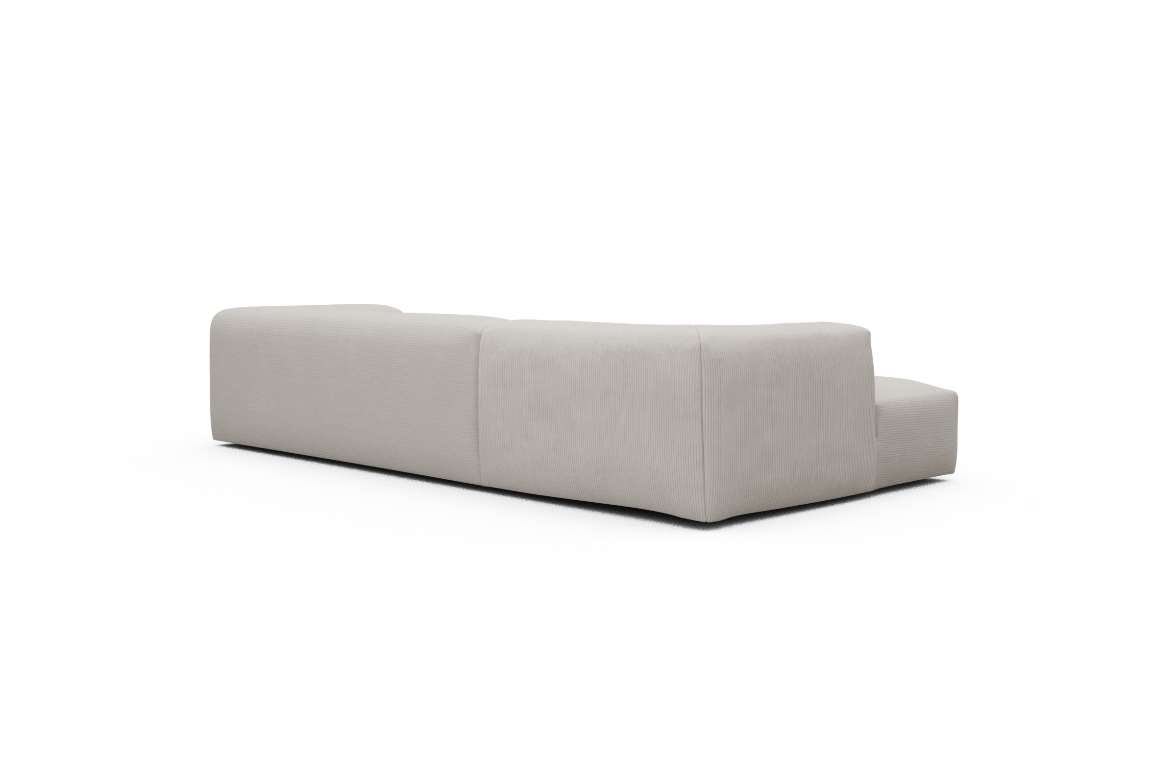 Ecksofa Fred Chaiselongue links mit 2,5-Sitzer Kord Corduroy 594-Ivory