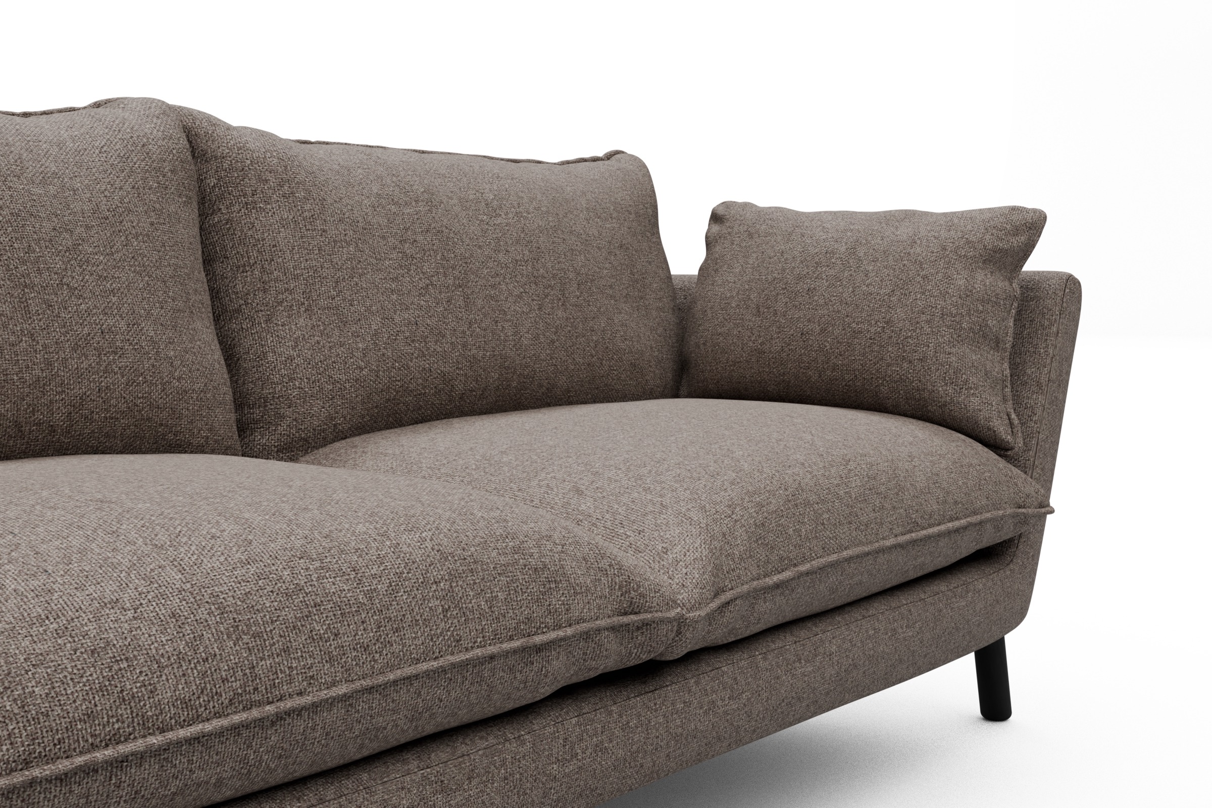 Sofa Emil PREMIUM 2-Sitzer Beinfarbe Eiche Schwarz Sama-Stone