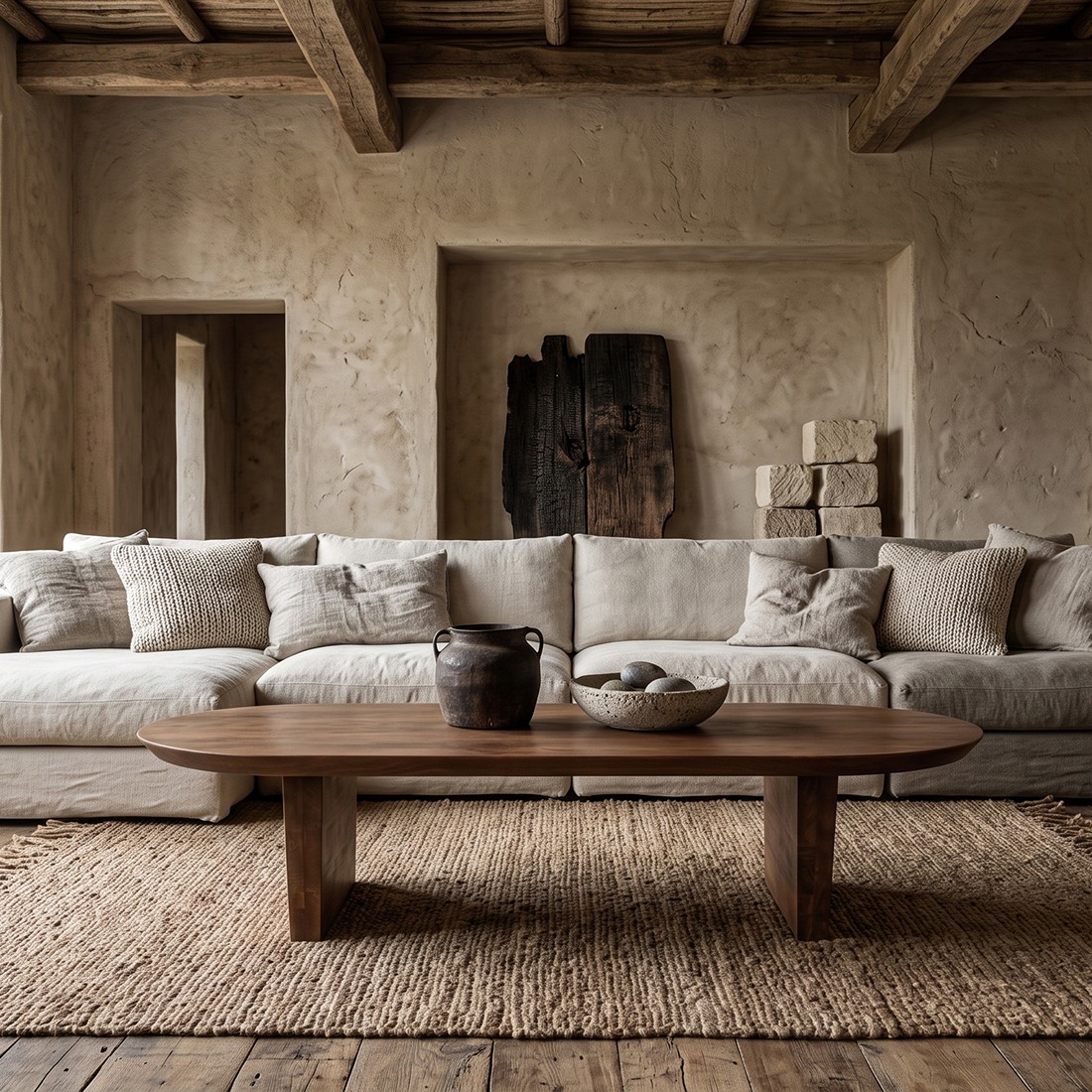 Raw Materials Bullnose-Couchtisch braun