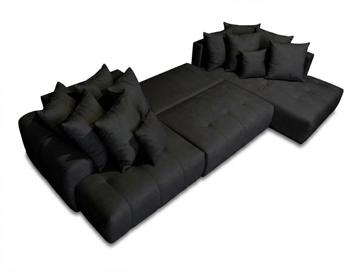 Bobochic Roxelane Wohnlandschaft Melange-Stoff Dunkelgrau Ecke links