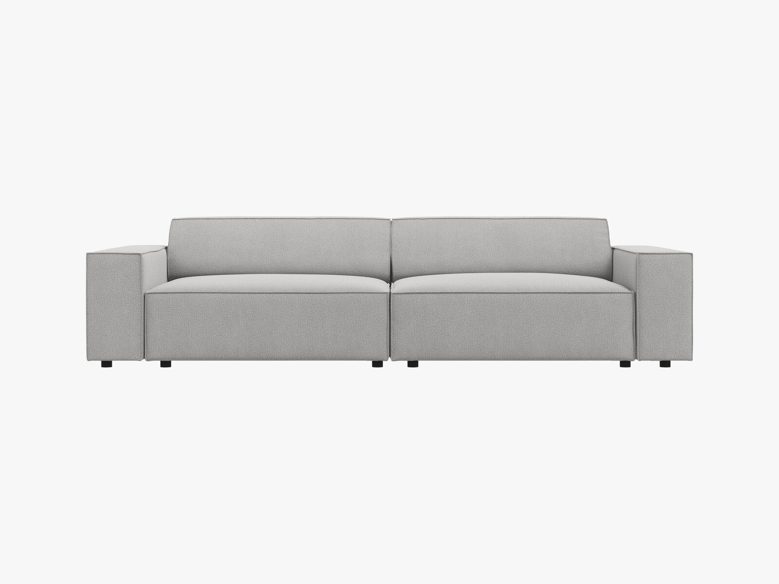 Micadoni 3-Sitzer Sofa Jodie Strukturierter Stoff Megan Hellgrau