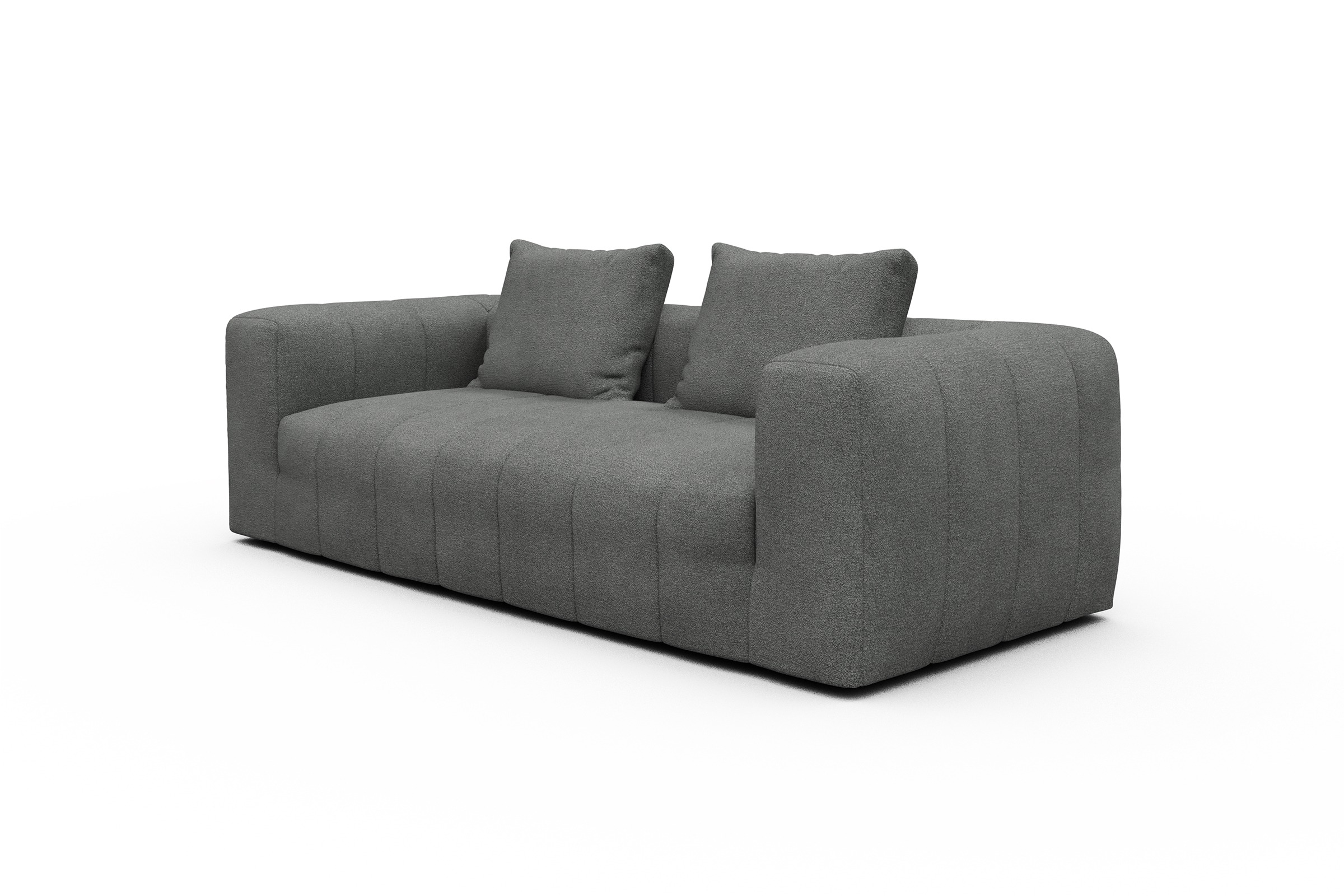 Sofa Hugo 3-Sitzer Boucle-Ash-Grey