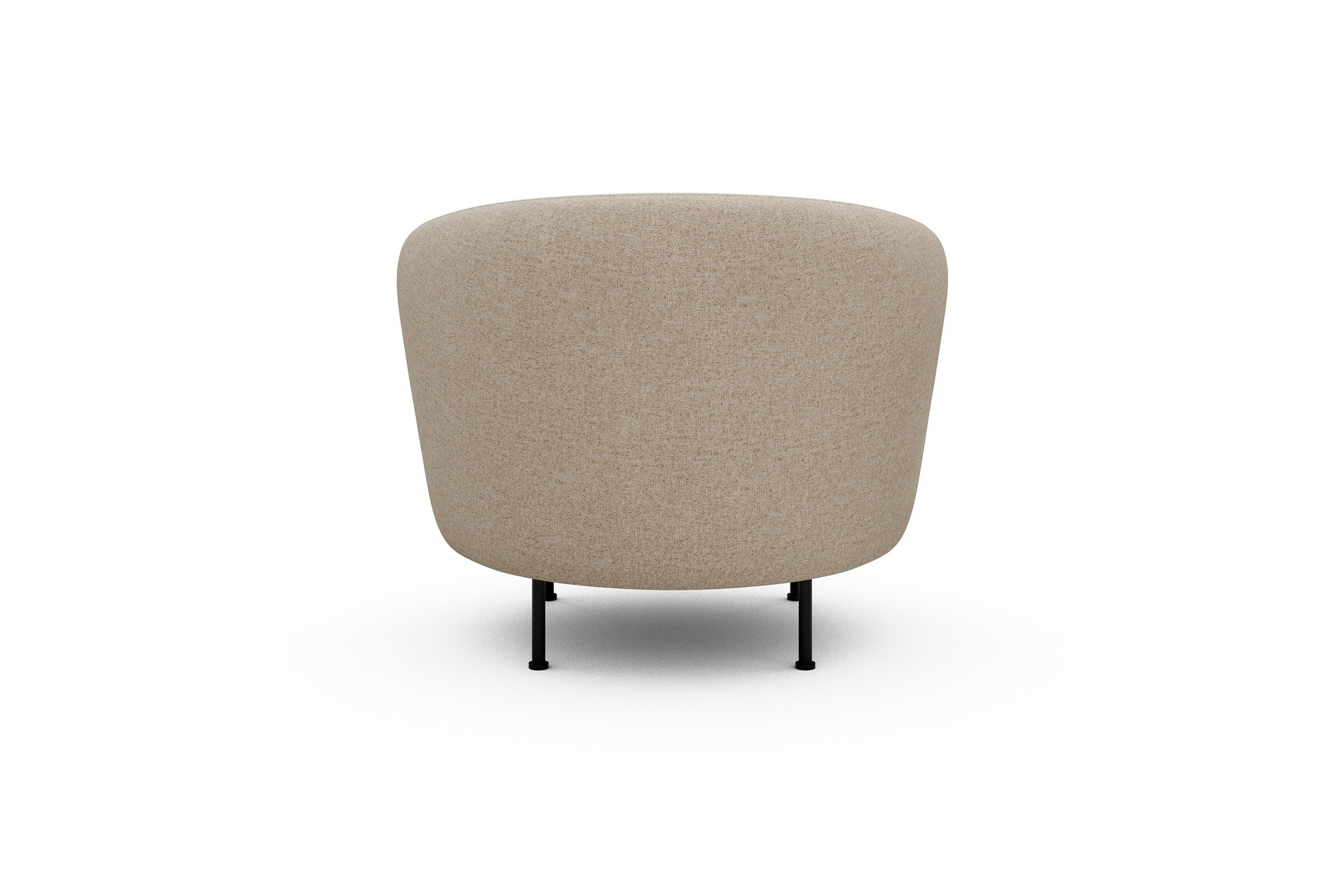 Sessel Ronda Metallbeine Schwarz Casone-Natural-Beige