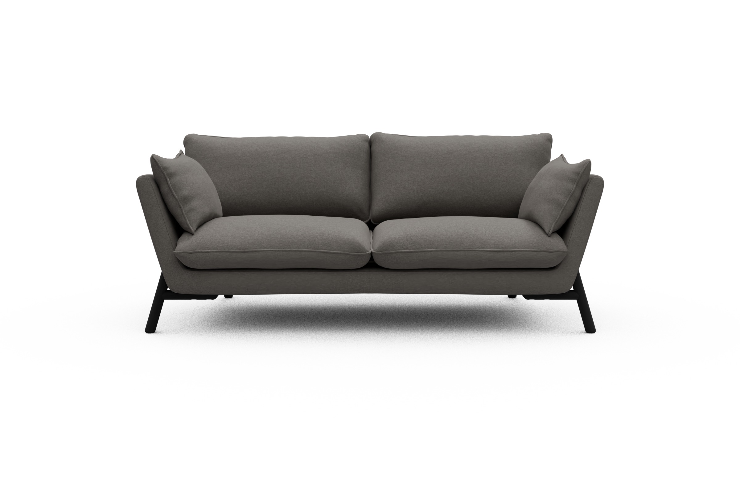 Skandi Home Sofa Emil 2-Sitzer Beinfarbe Eiche Schwarz Satya-Taupe moebelfaktor