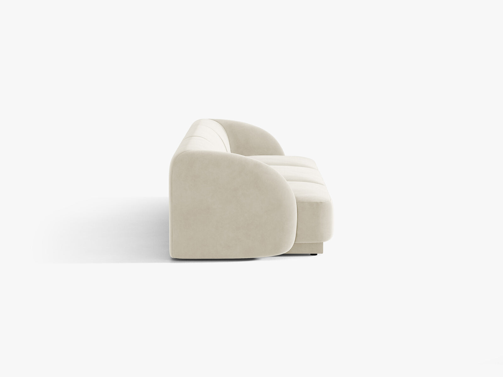 Micadoni Sofa Miley 3-Sitzer Samt Bluvel Helles Beige