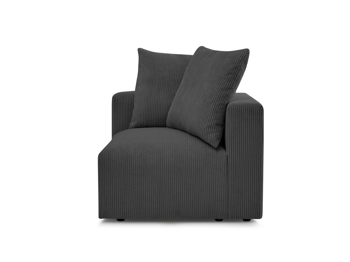 Bobochic Voltaire Eckmodul Cordsamt Dunkelgrau Ecke rechts