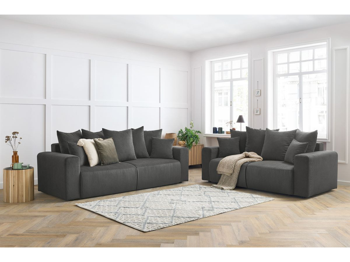 Bobochic Envy Sofa 5-Sitzer Cordsamt Dunkelgrau