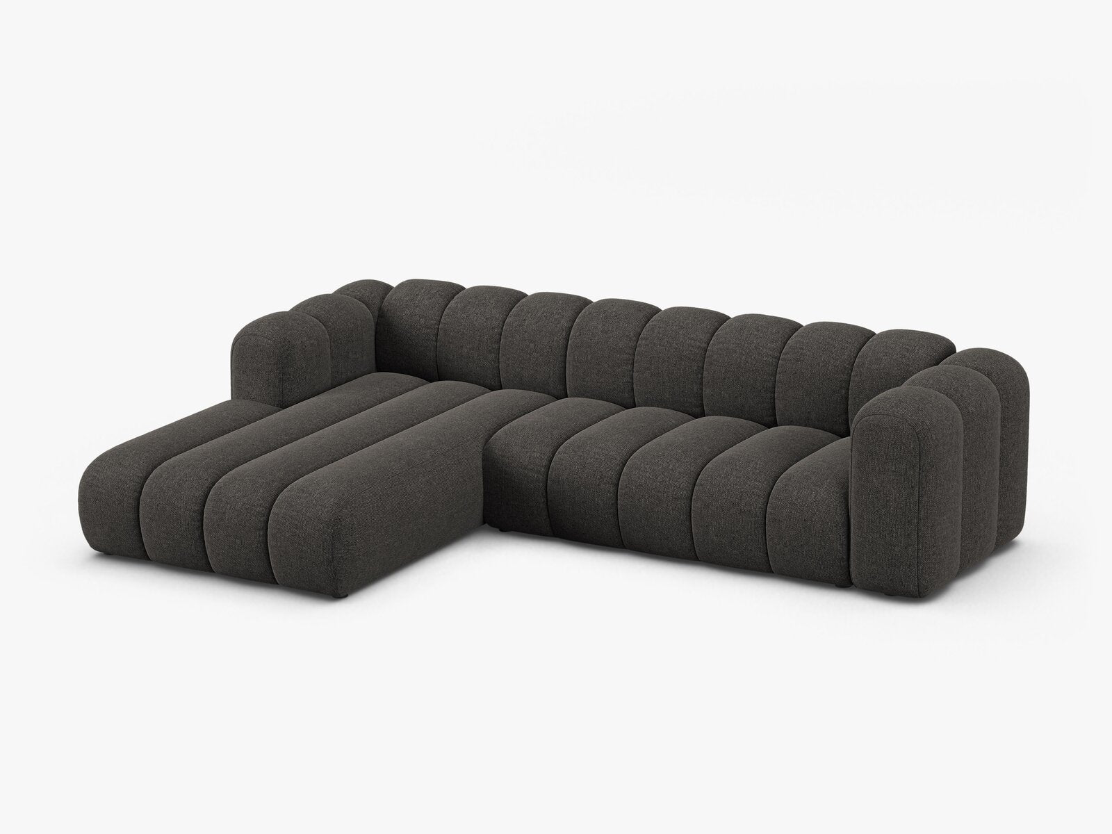Micadoni Modulares Ecksofa Lupine 4-Sitzer Links Chenille Eden Dunkelgrau